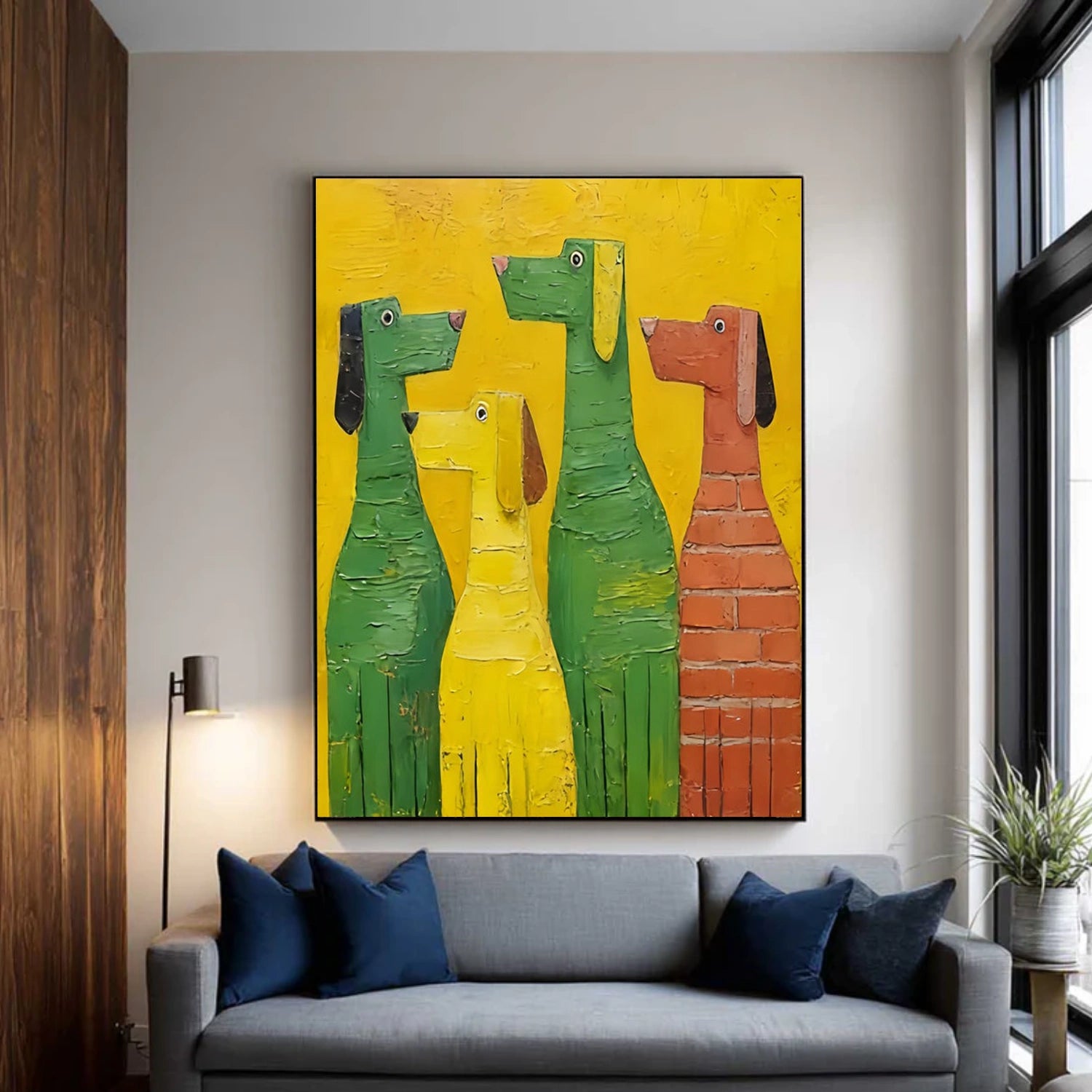Abstract Animal Dog Textured Wall Art #AC112