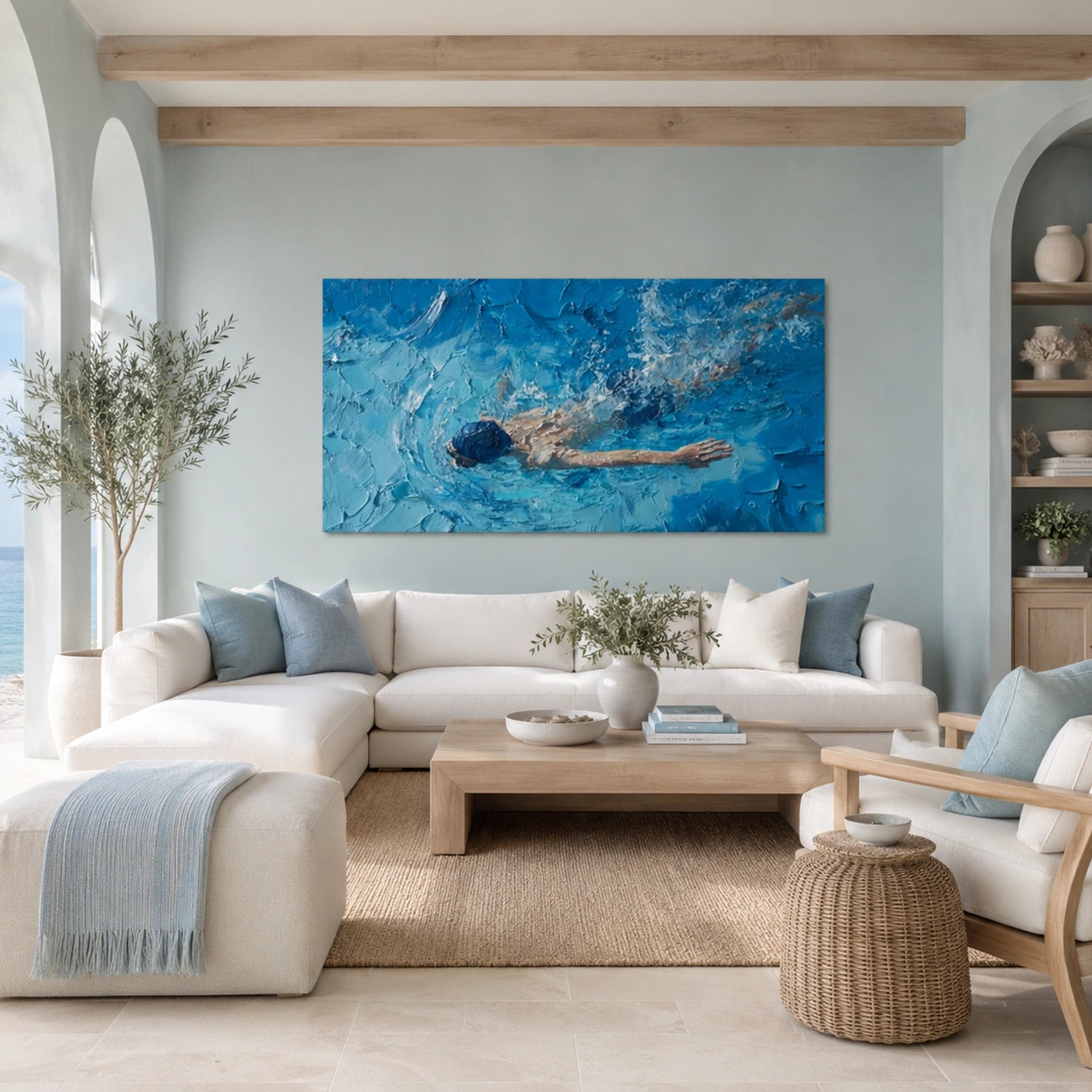 Swimming Sport Textured Wall Art #MS131
