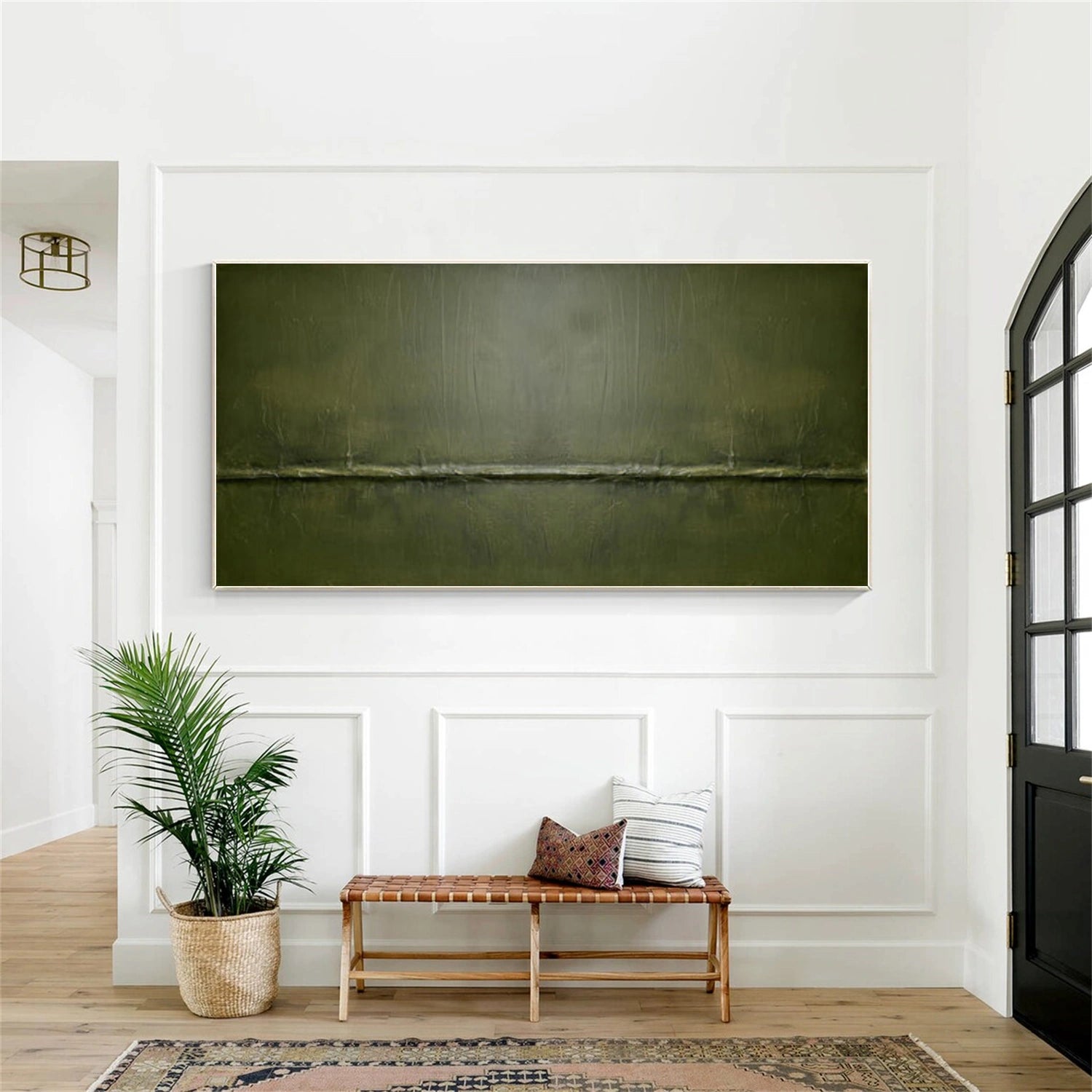 Green Minimalist Textured Canvas Art #MT158