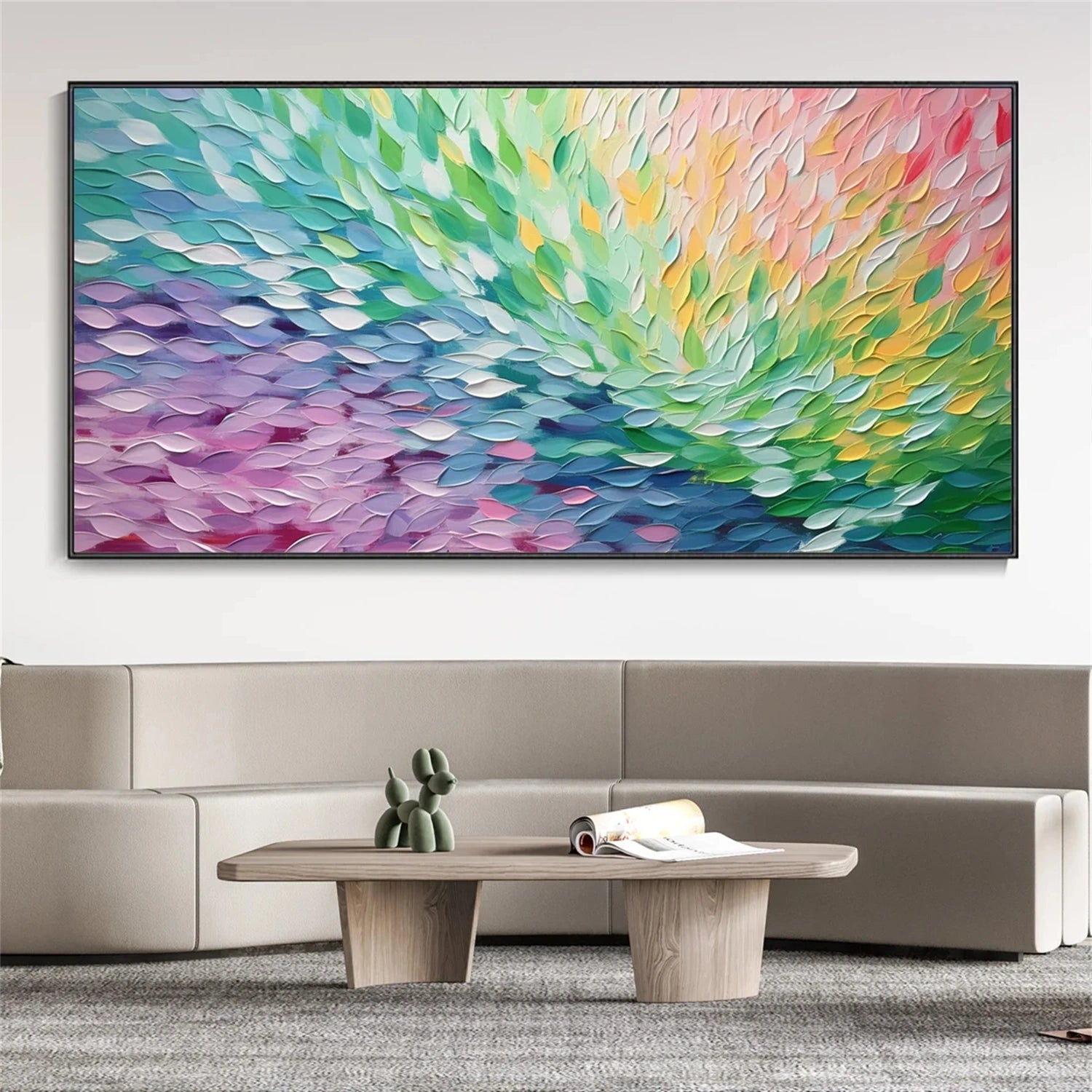 Colorful Abstract Textured Painting Canvas #AT079