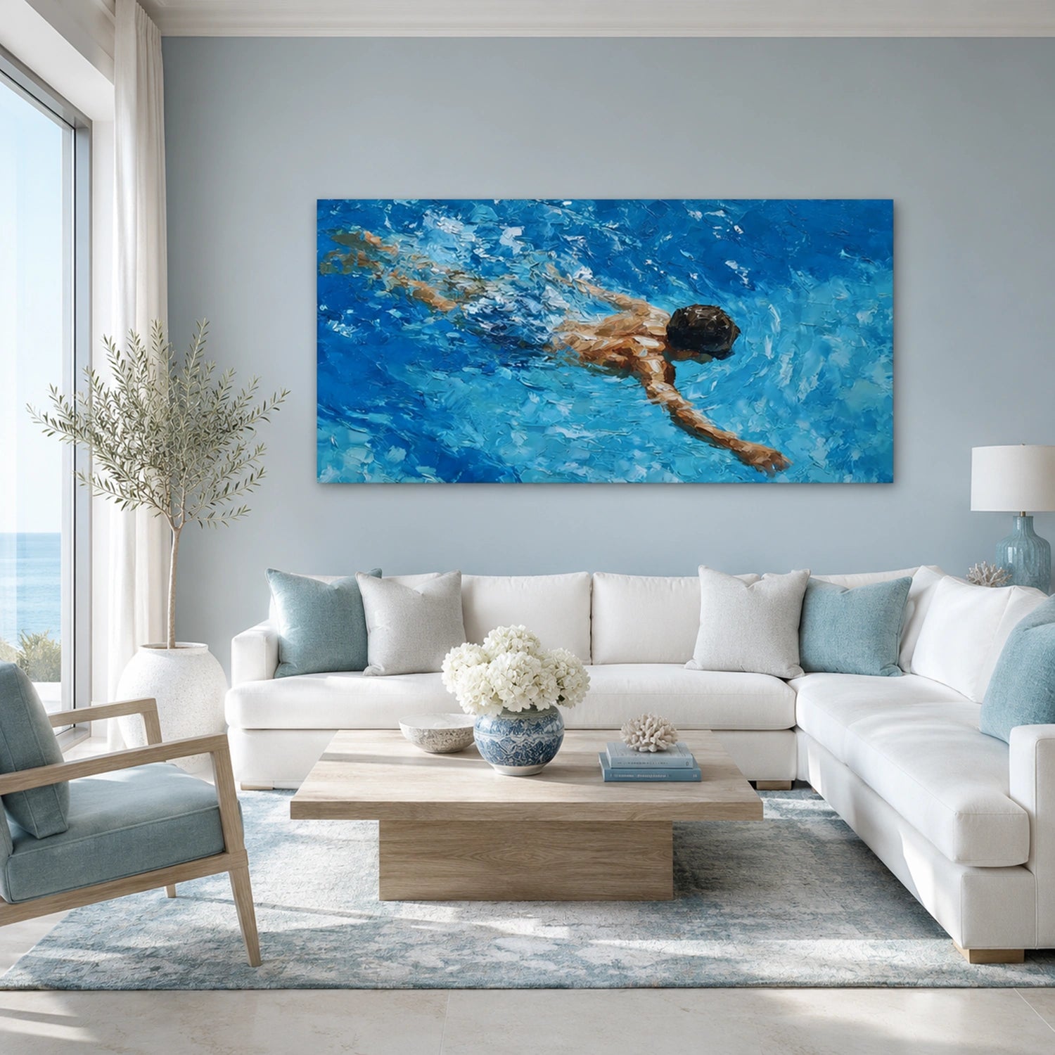 Swimming Sport Textured Wall Art #MS133