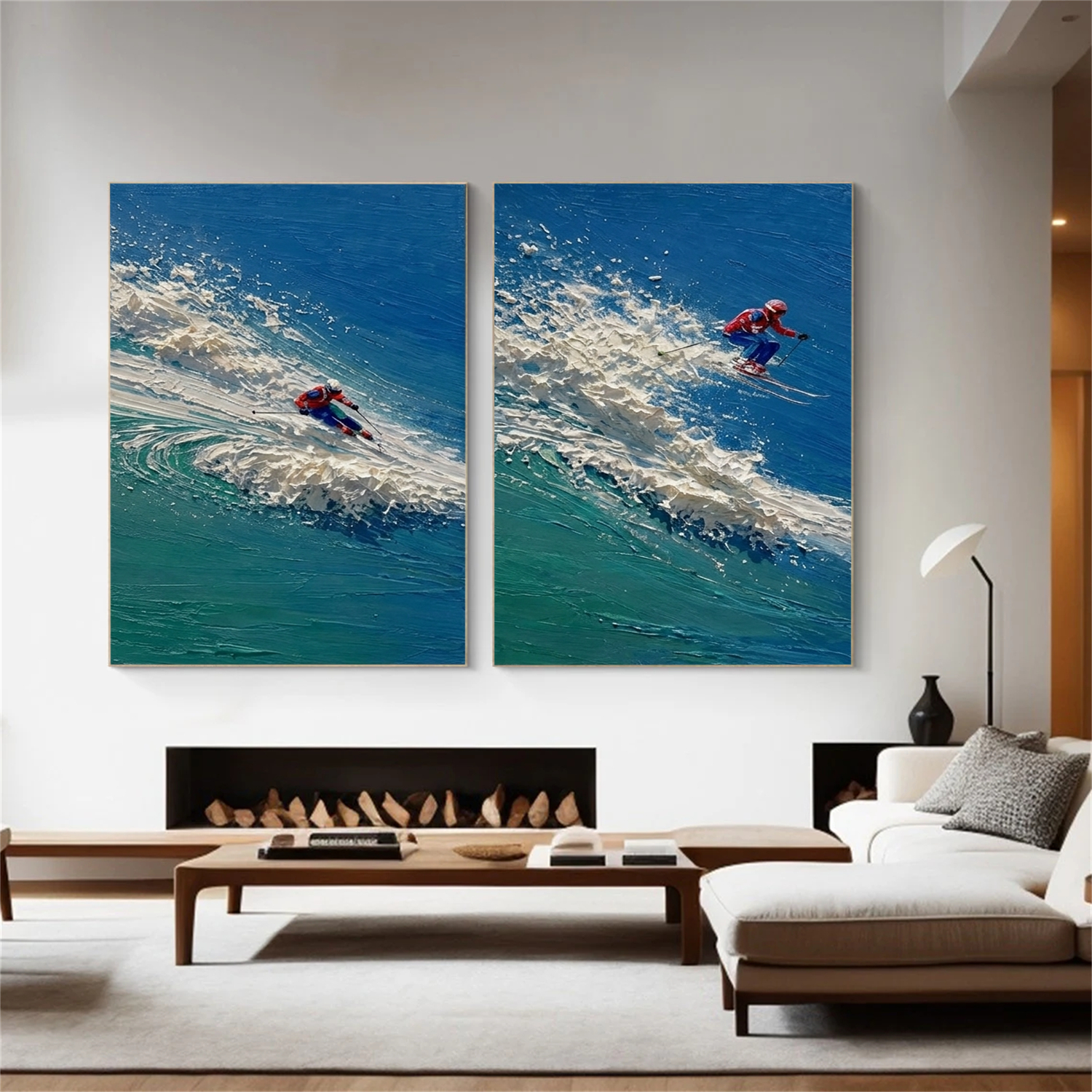 Surfing Sport Textured Wall Art Set of 2 #MS108