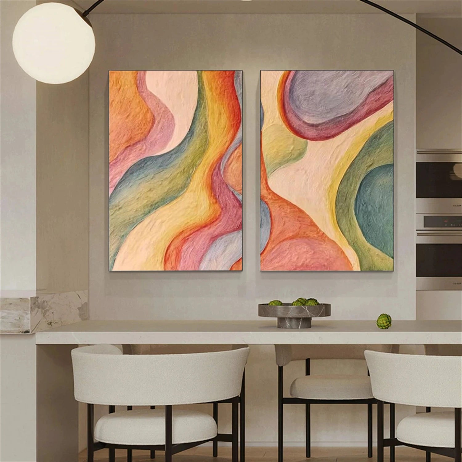 Abstract Canvas Wall Art Set of 2 #AP364