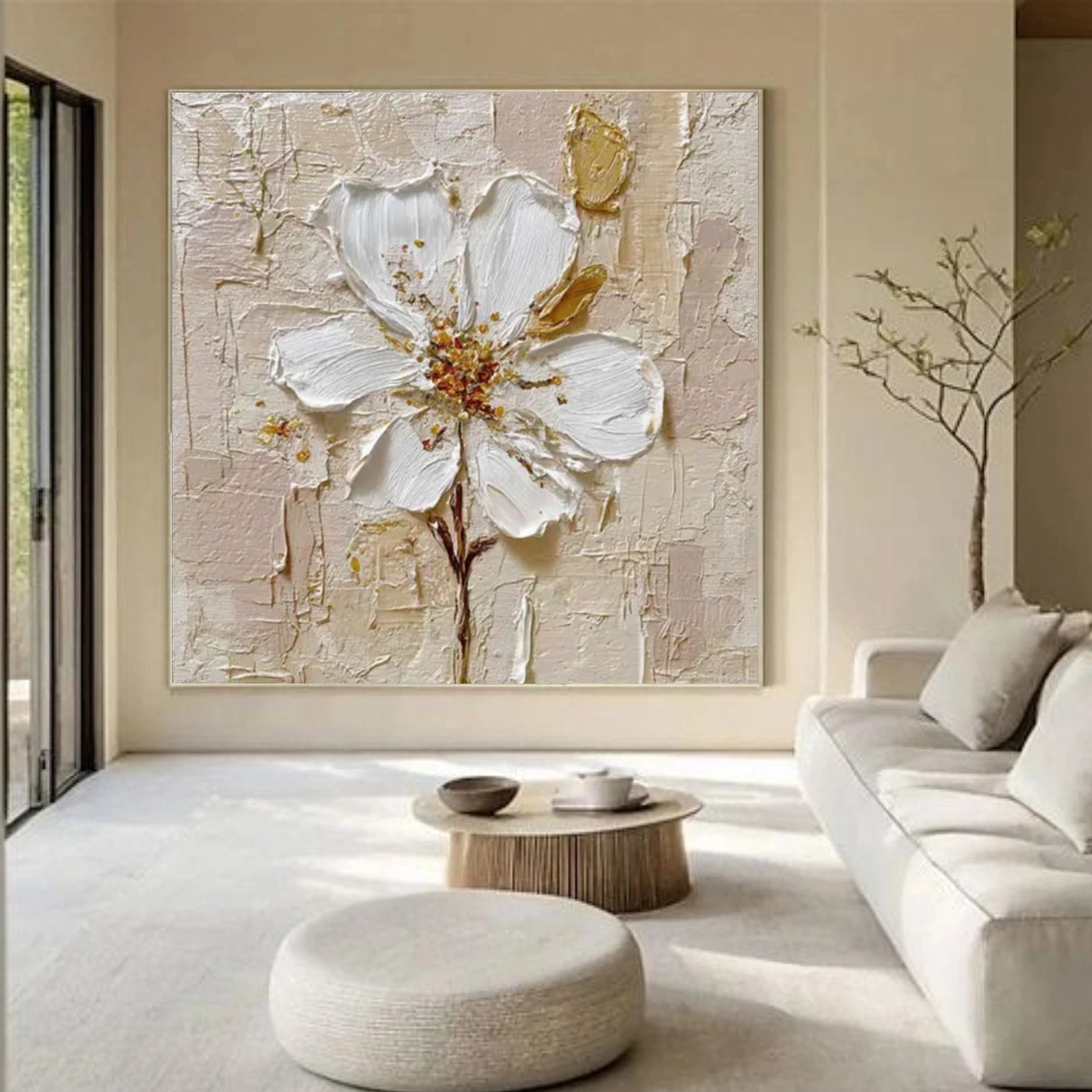 Flower Abstract Textured Wall Art #FP133