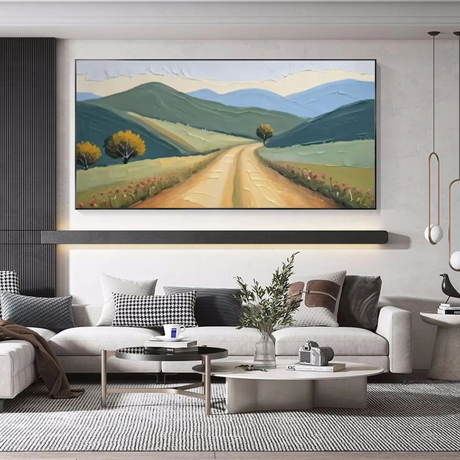 Abstract Mountain Canvas Art #MO038