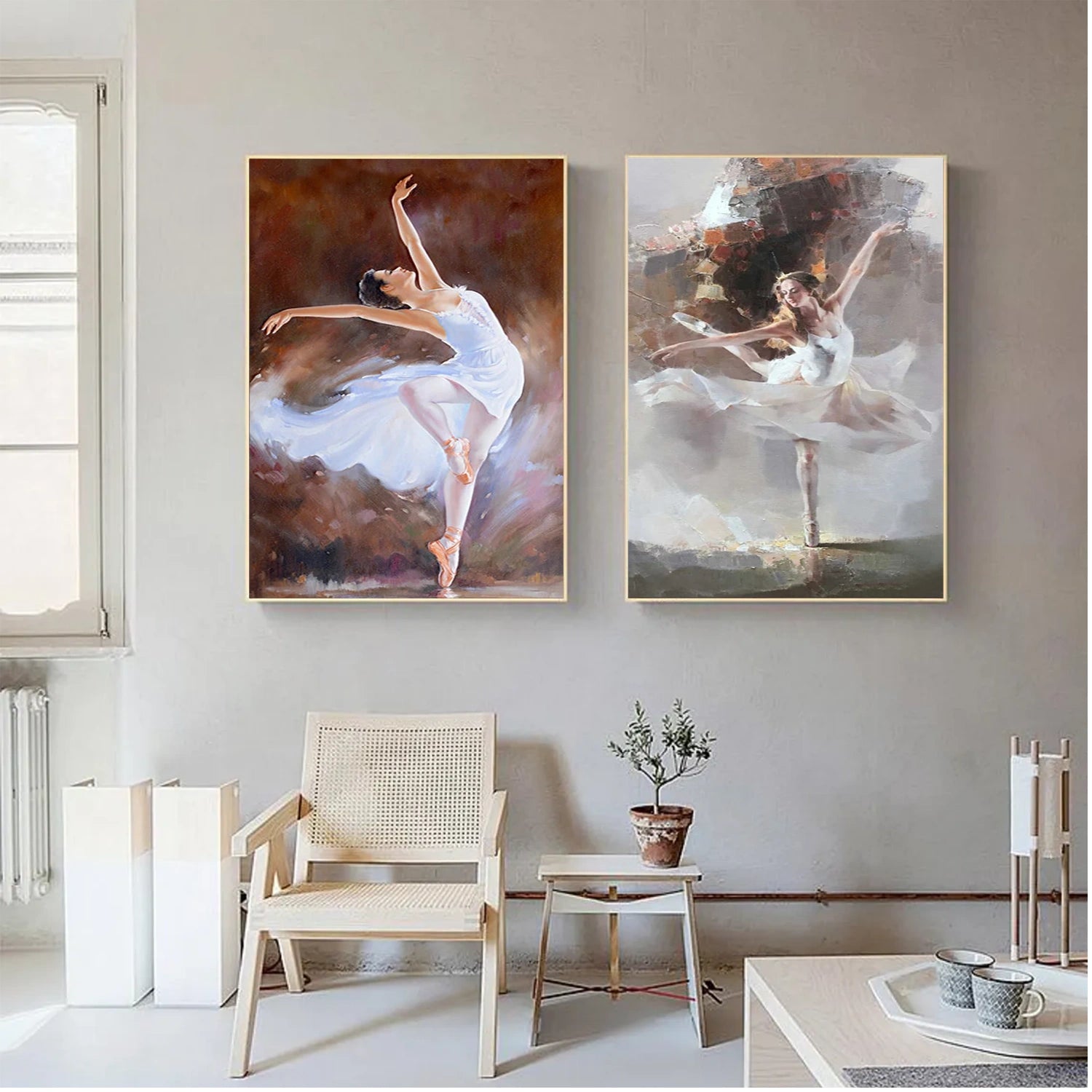 Abstract People Canvas Art Set of 2 #AE034