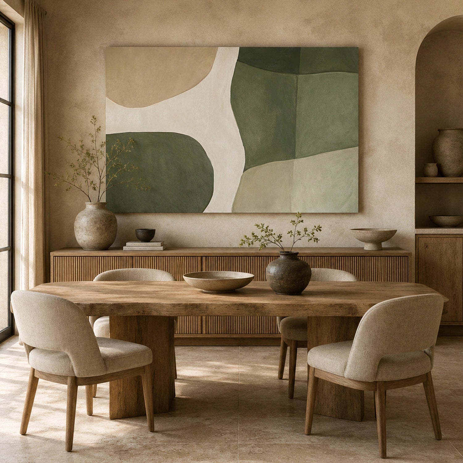 Green Minimalist Canvas Art #MT216