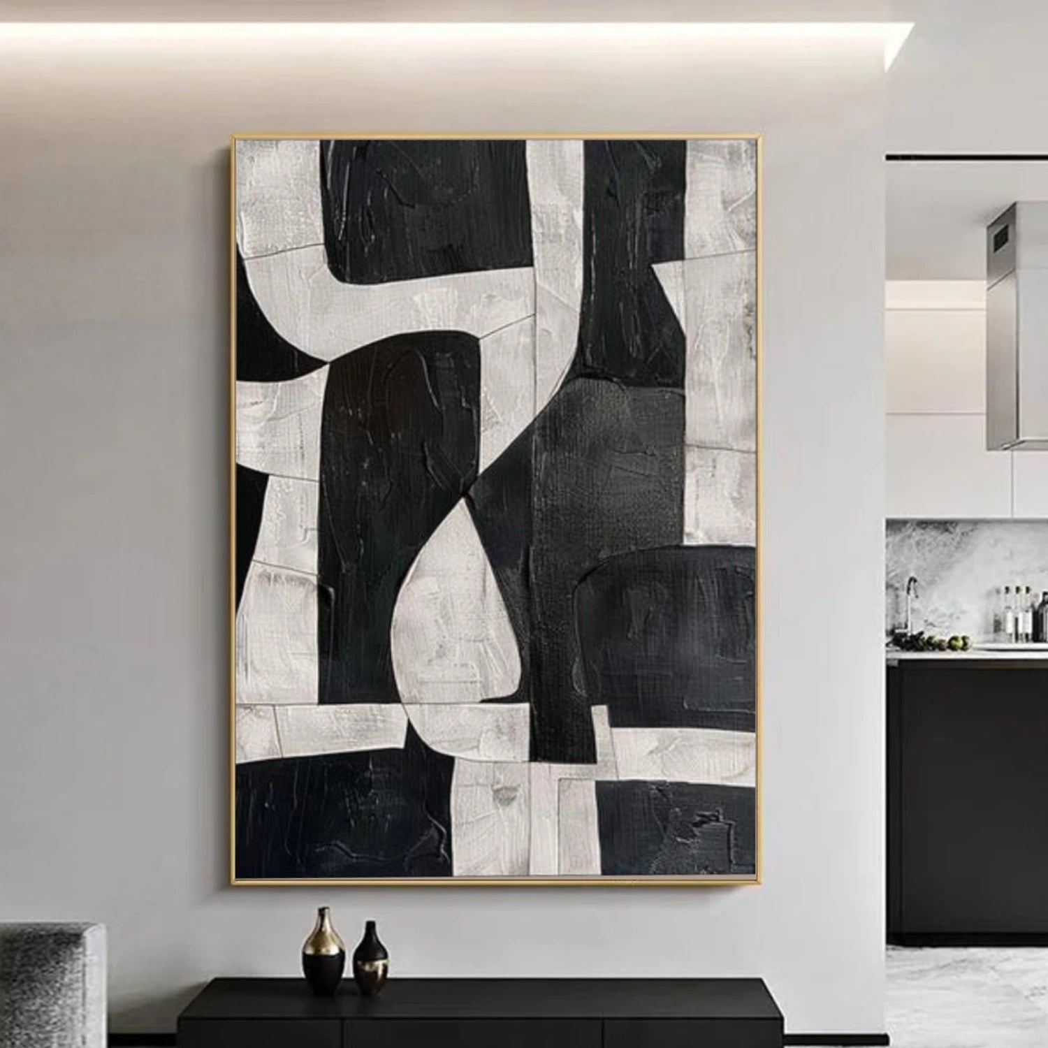 Black and White Wabi Sabi Textured Canvas Art #WS119