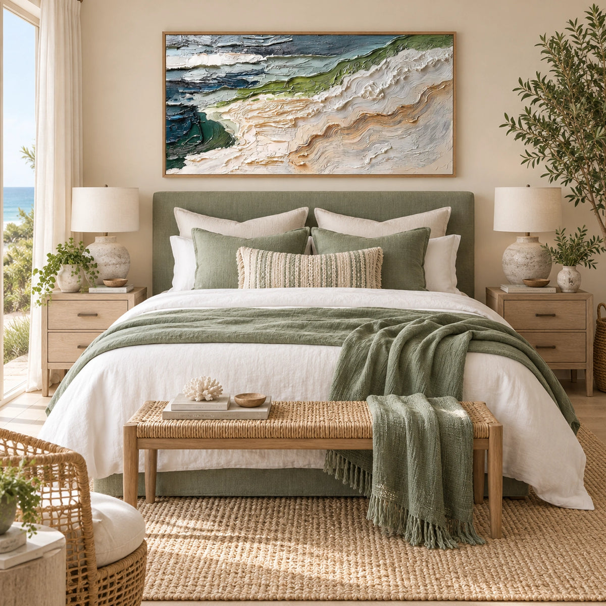 Ocean And Sky Abstract Textured Wall Art #OS216