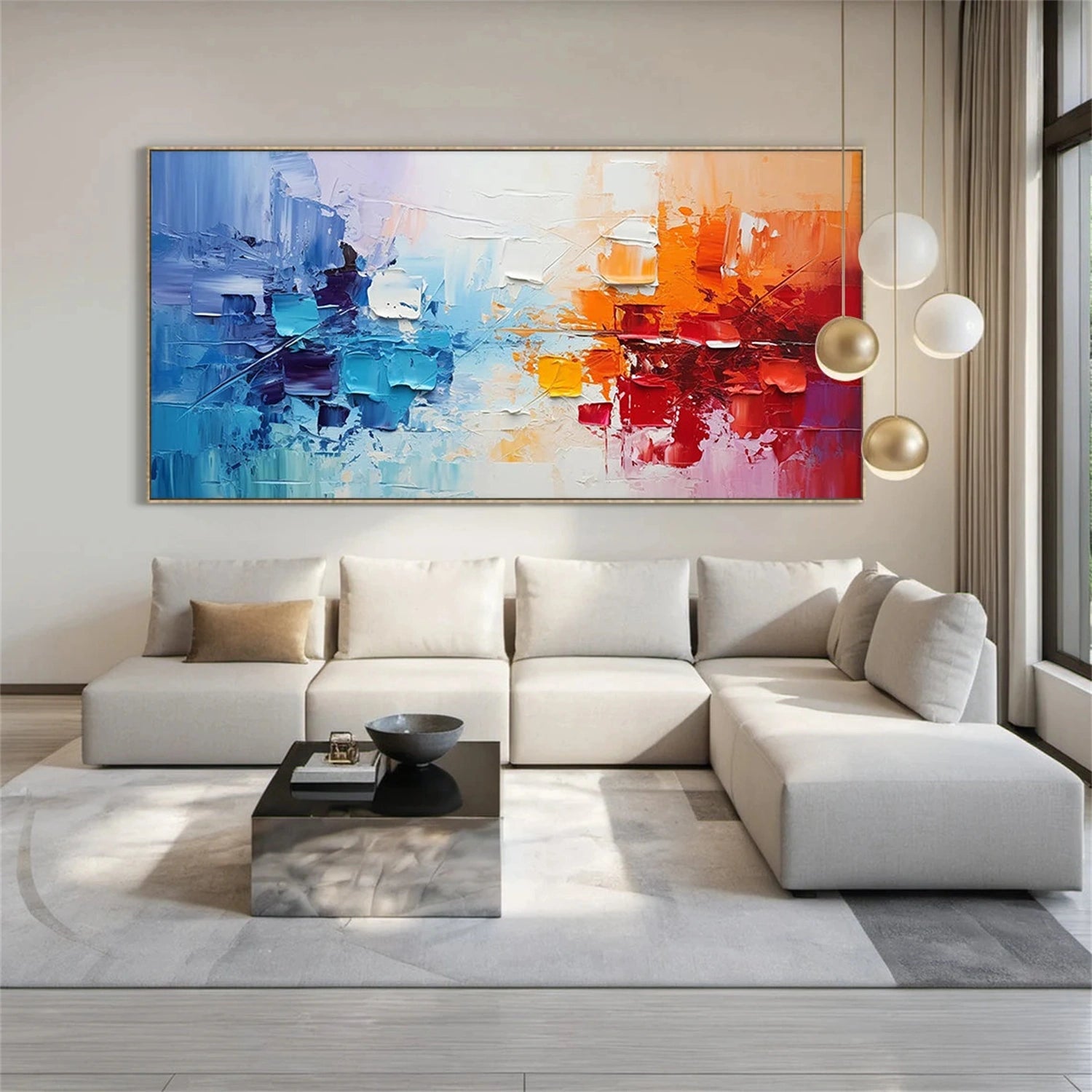 Colorful Abstract Textured Painting Canvas #AT084