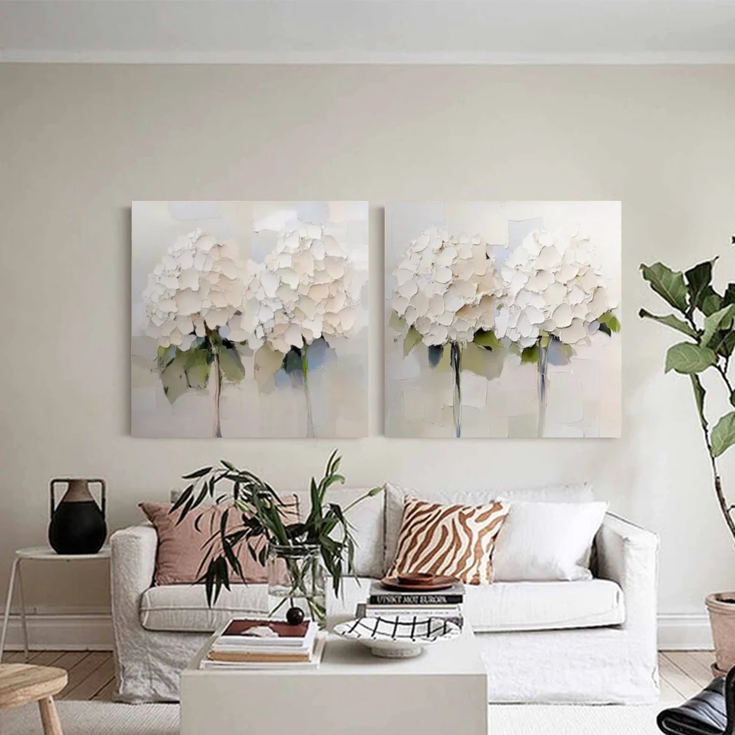 Flower Abstract Textured Wall Art Set of 2 #FP130