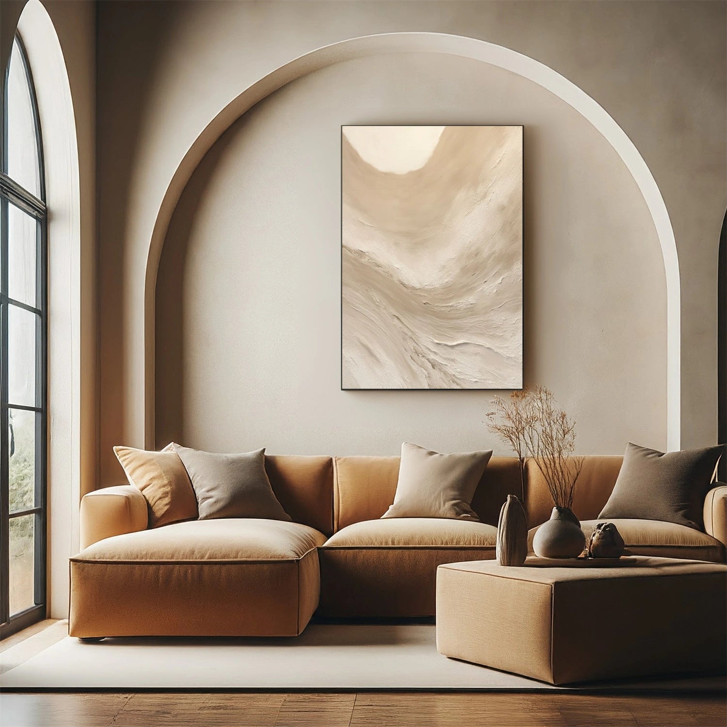 Beige and Brown Minimalist Canvas Art #MT160
