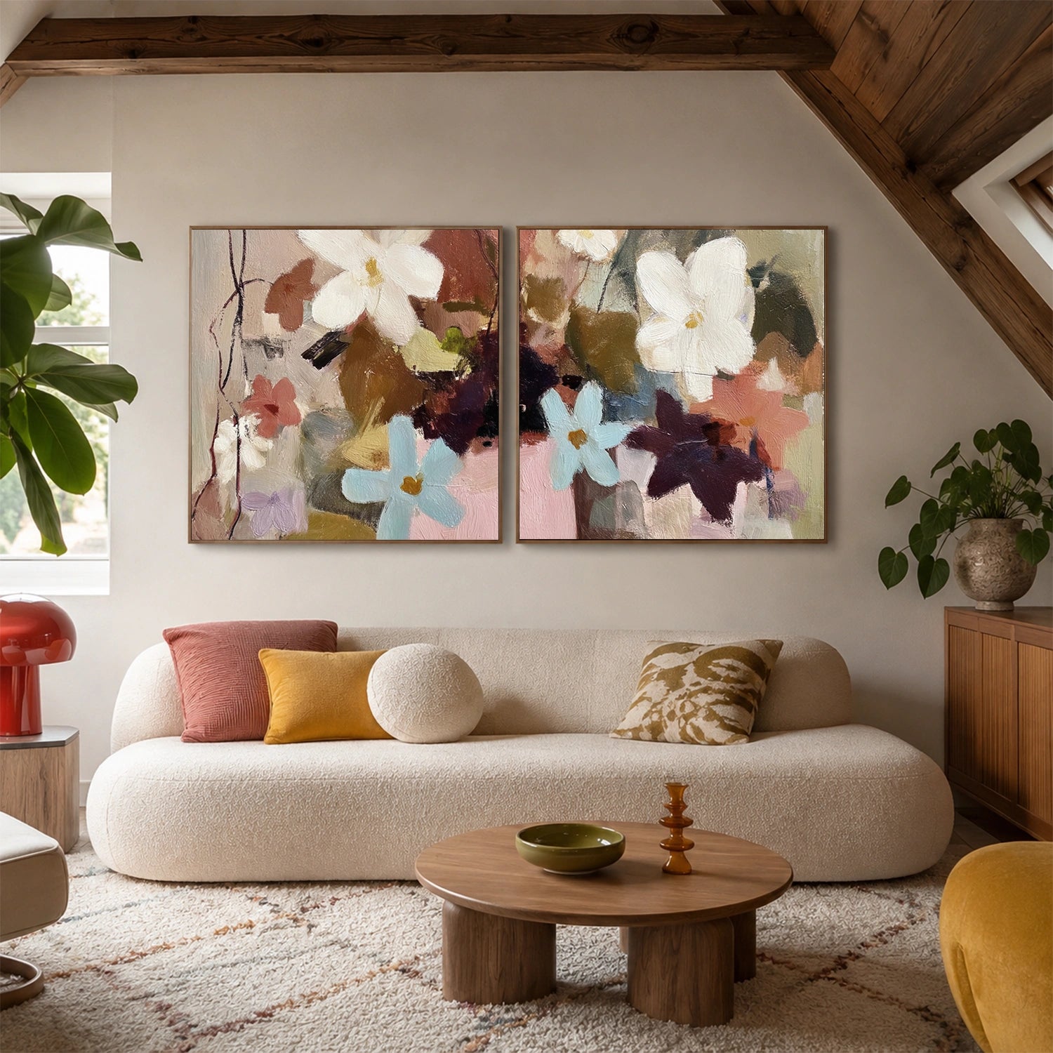 Flower Abstract Wall Art Set of 2 #FP206