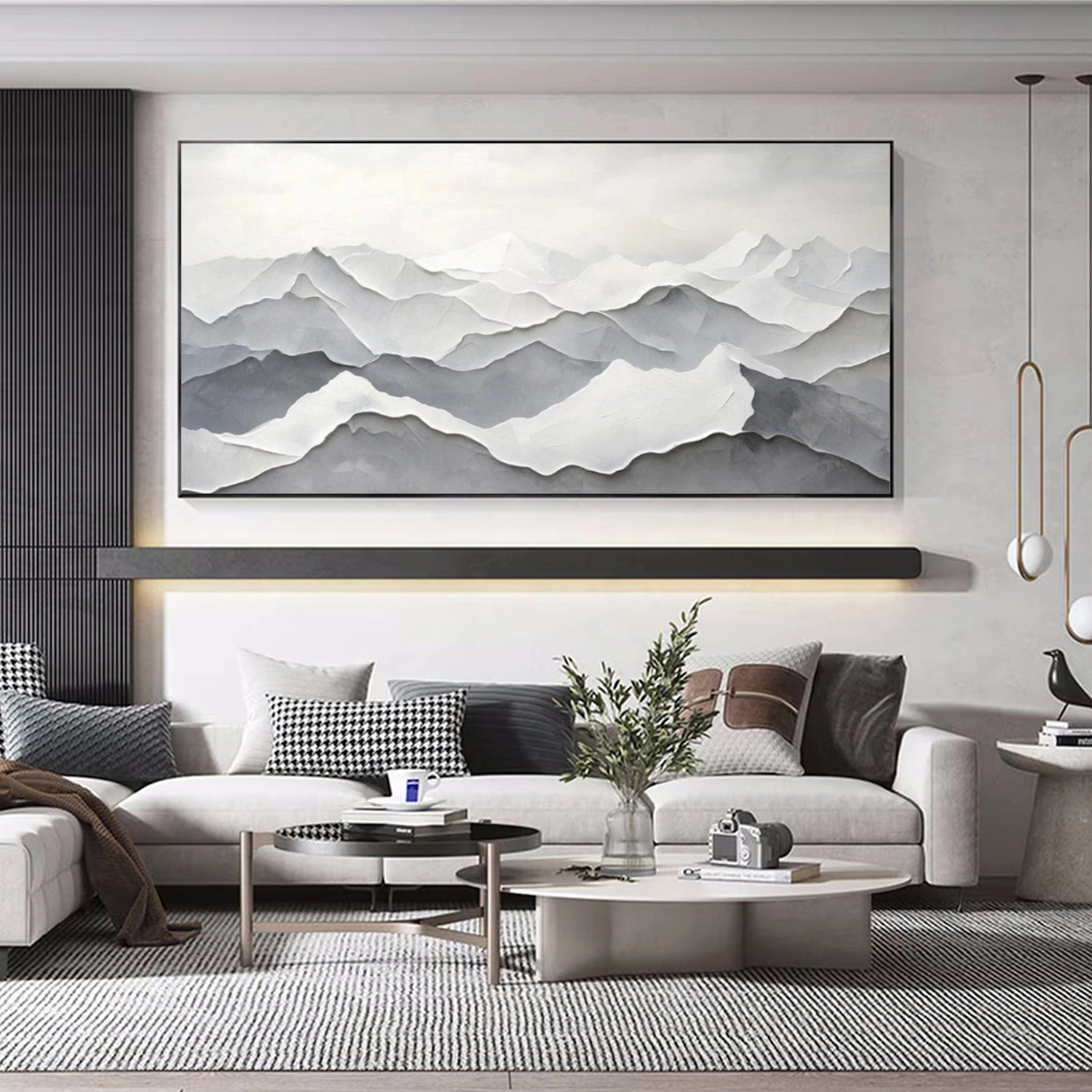 Minimalist Mountain Textured Canvas Art #MO051