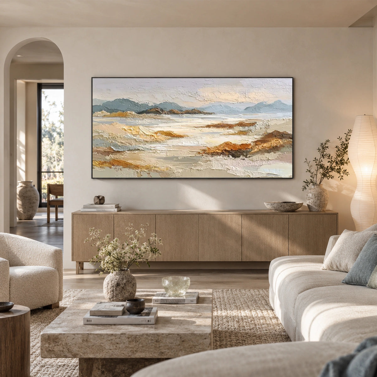 Abstract Mountain Textured Canvas Art #MO085