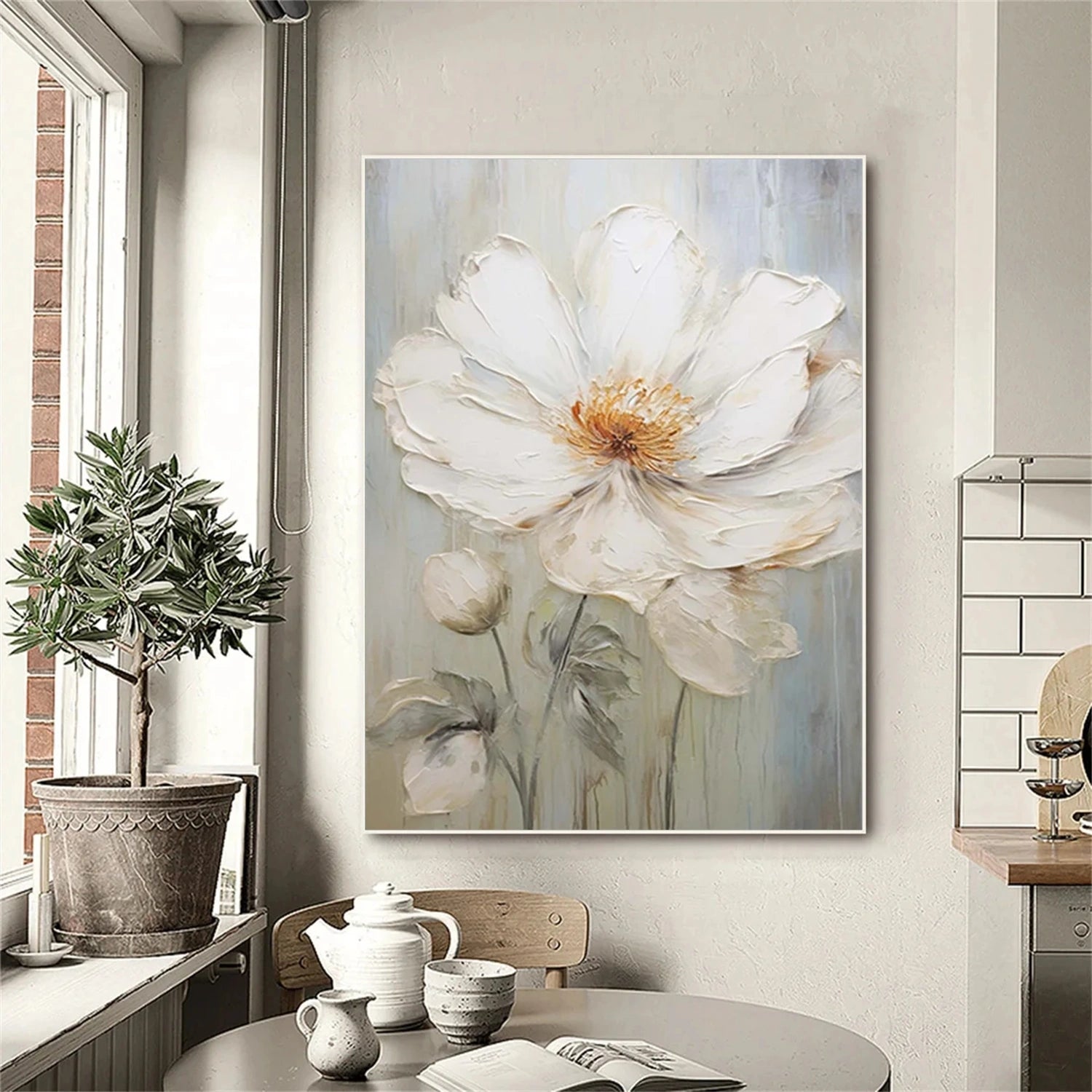 Flower Abstract Textured Wall Art #FP114