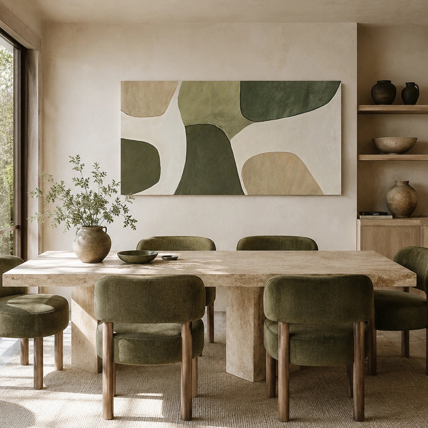 Green Minimalist Canvas Art #MT215