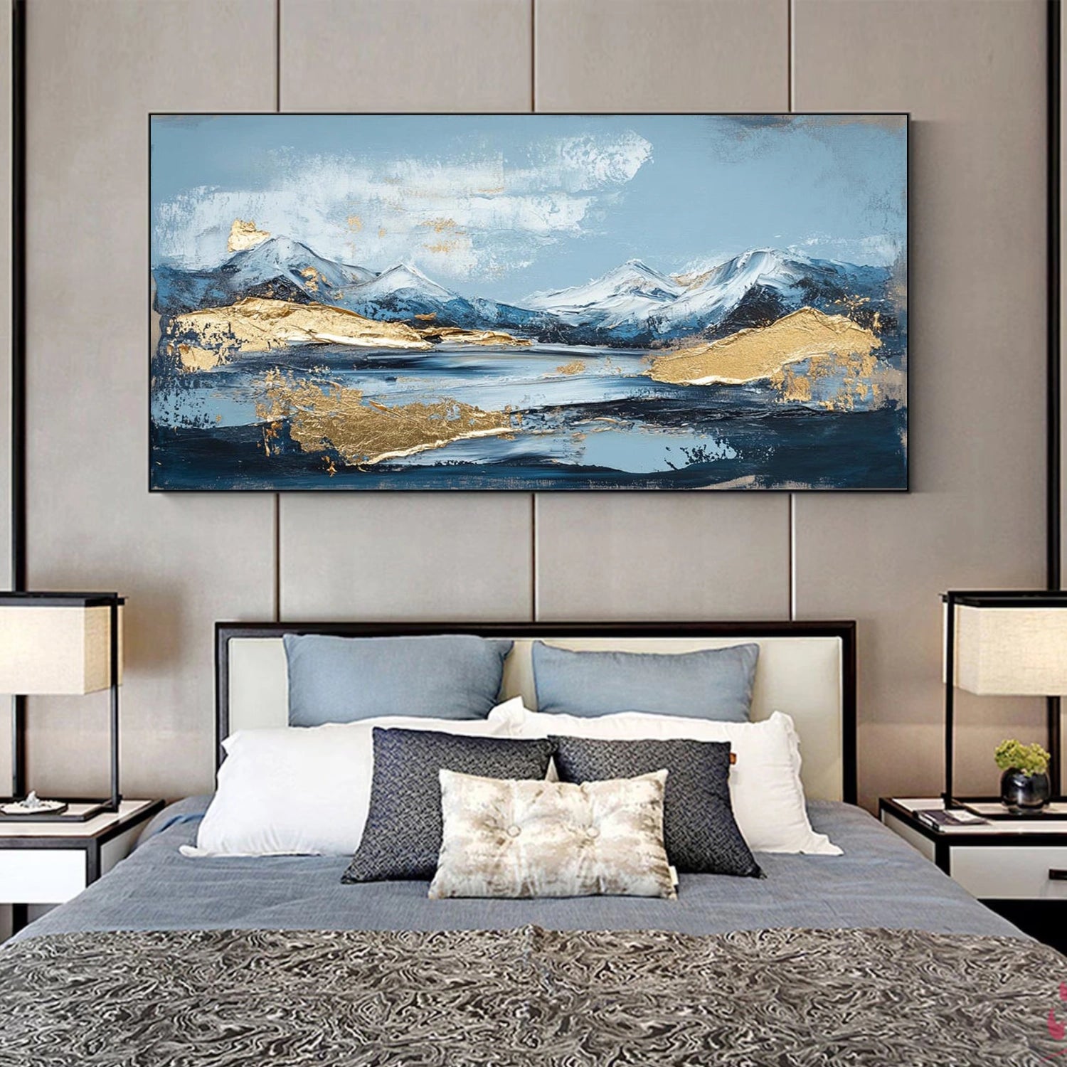 Abstract Mountain Textured Canvas Art #MO054