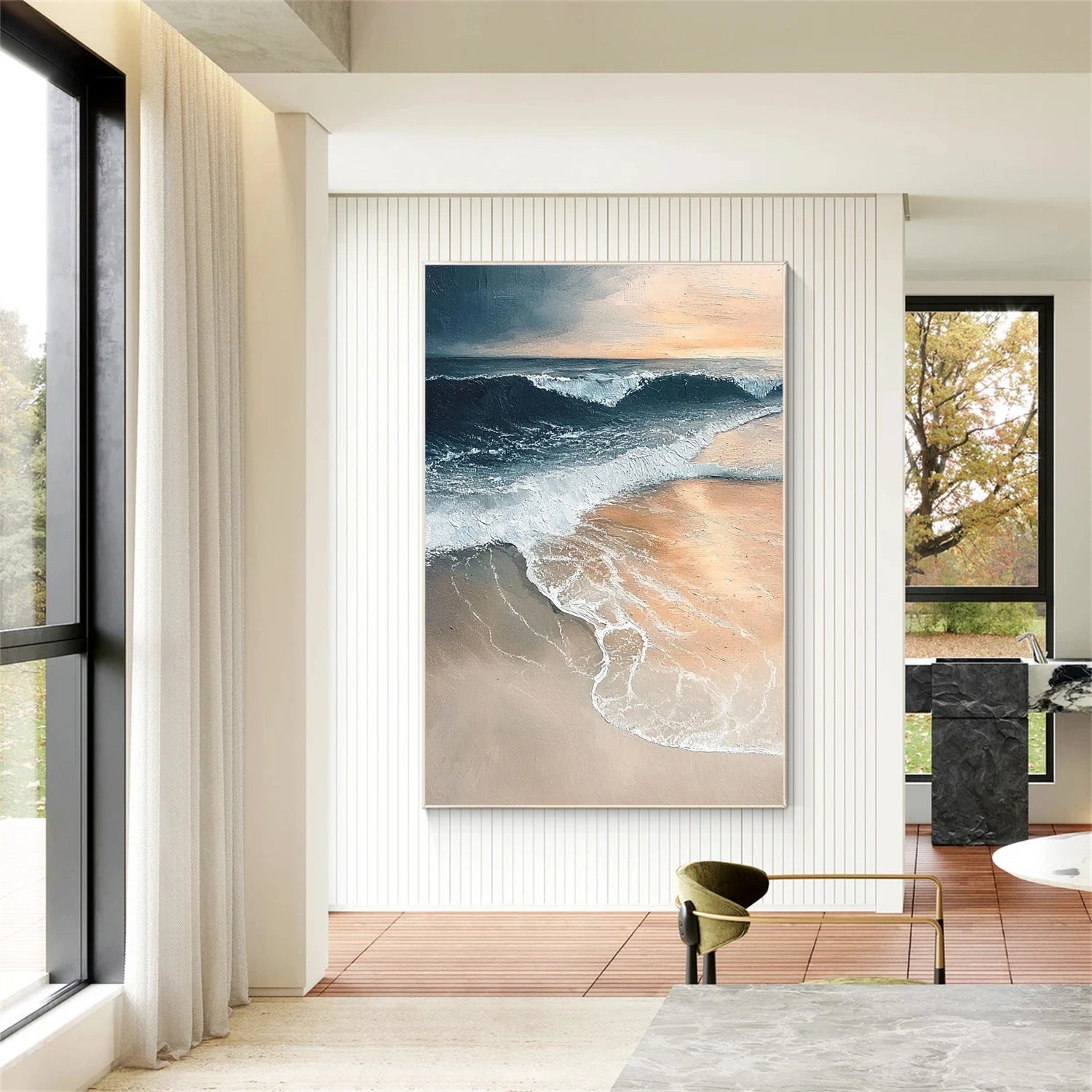 Ocean And Sky Abstract Textured Wall Art #OS152