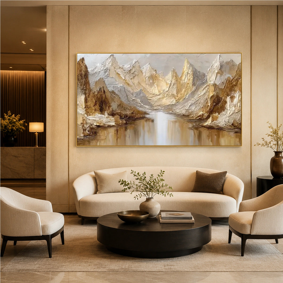 Abstract Mountain Textured Canvas Art #MO088