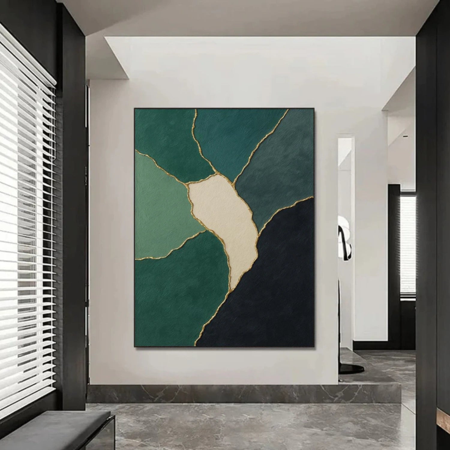 Green Minimalist Textured Canvas Art #MT175