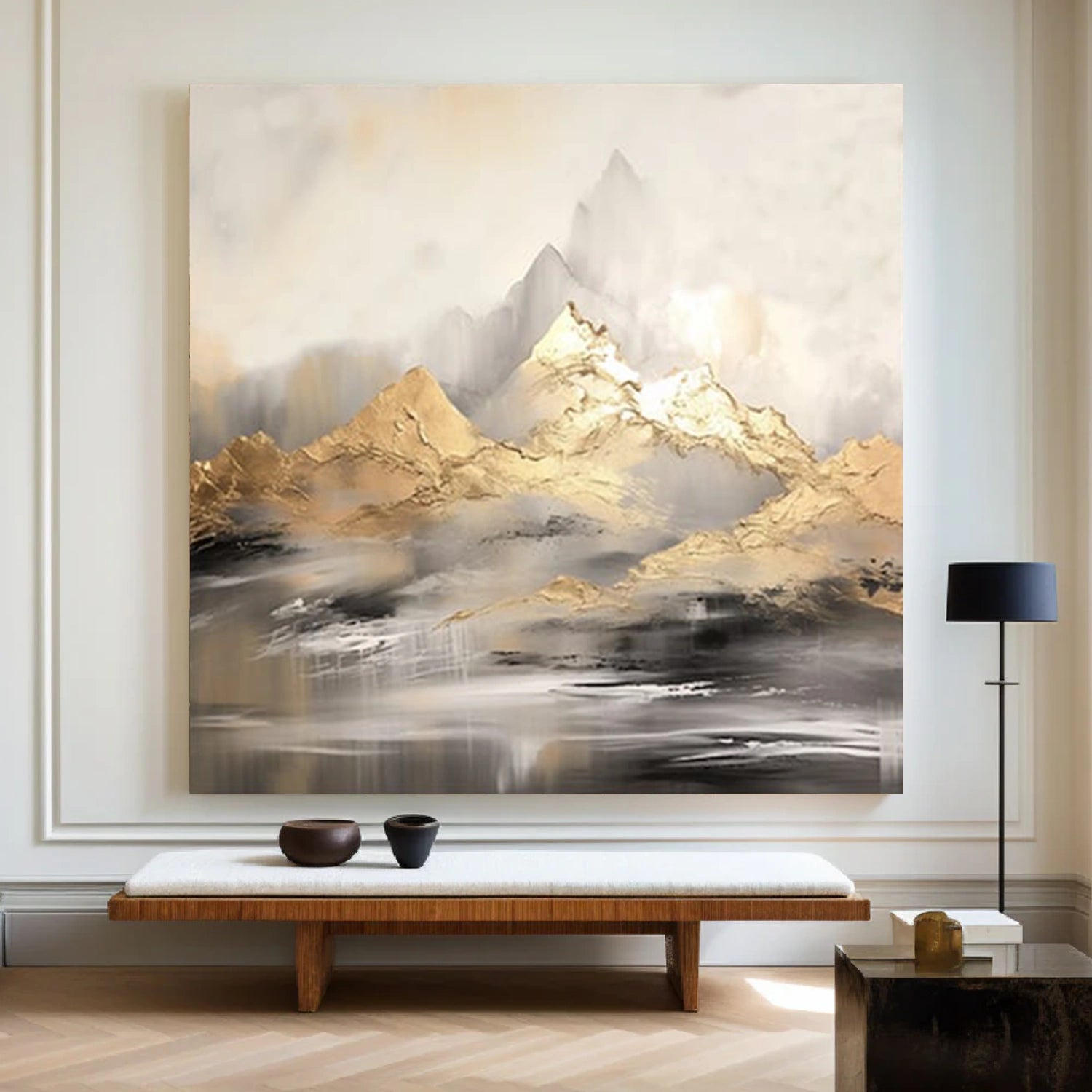 Abstract Mountain Textured Canvas Art #MO041
