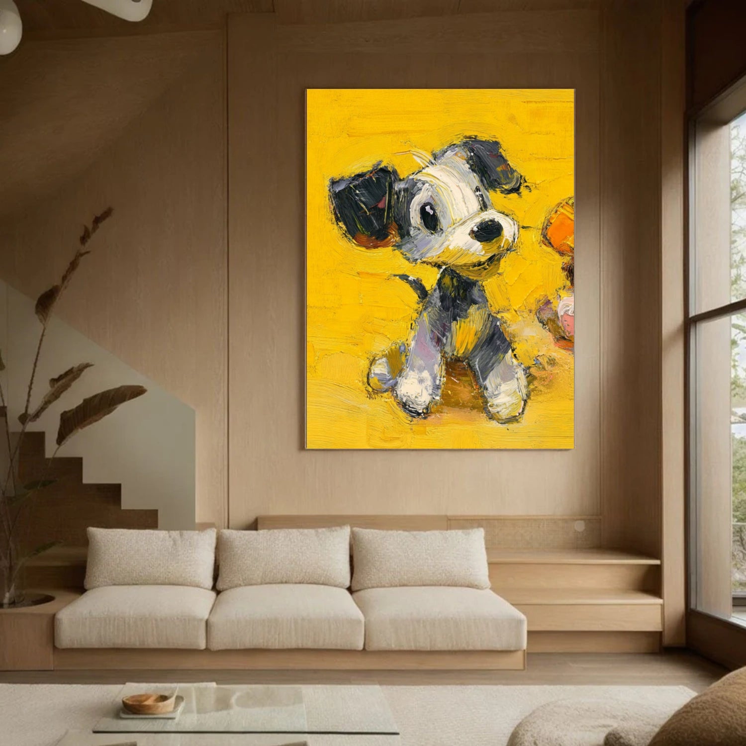 Abstract Animal Dog Textured Wall Art #AC094