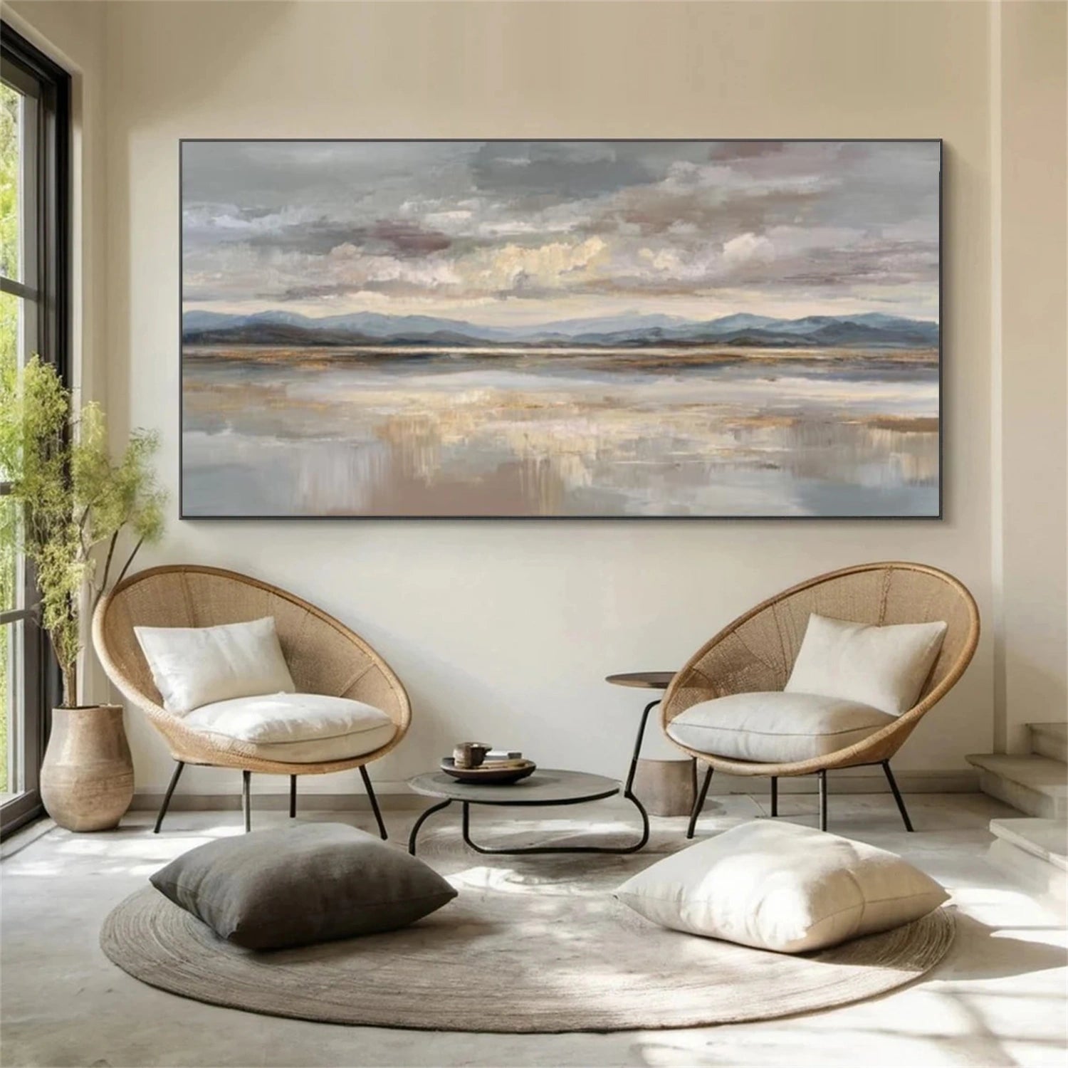 Ocean And Sky Abstract Textured Wall Art #OS140