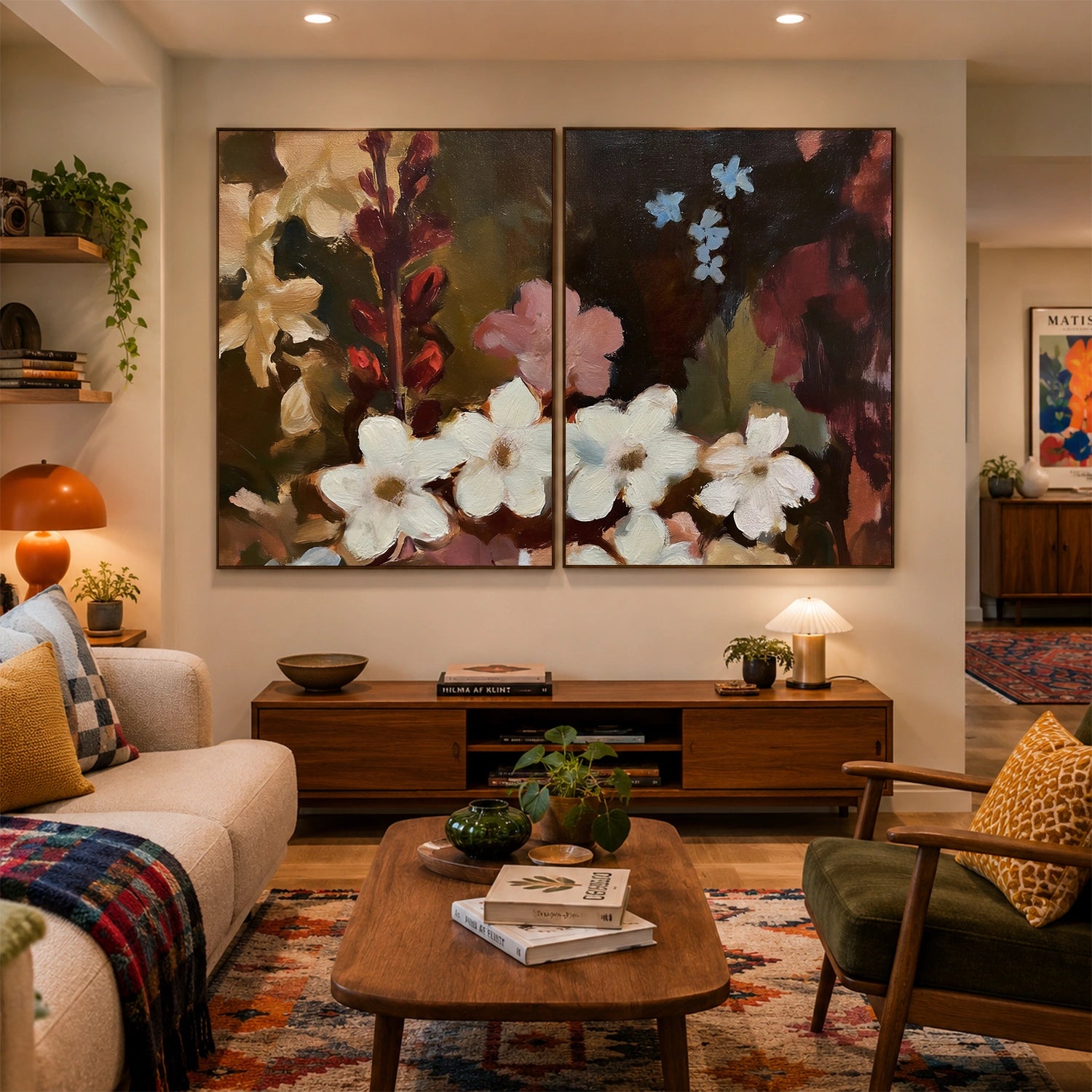 Flower Abstract Wall Art Set of 2 #FP204