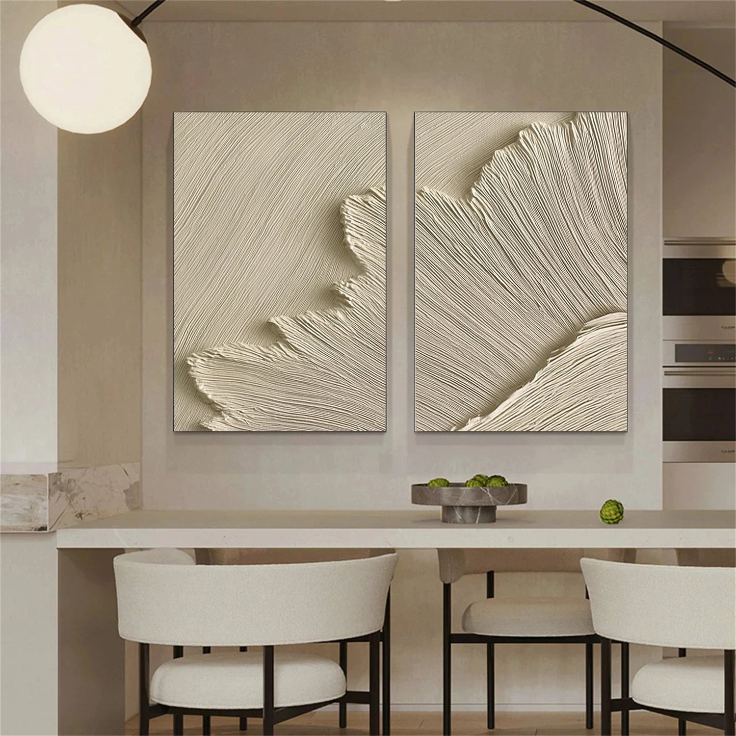 Beige Ocean Minimalist Textured Wall Art #OP053