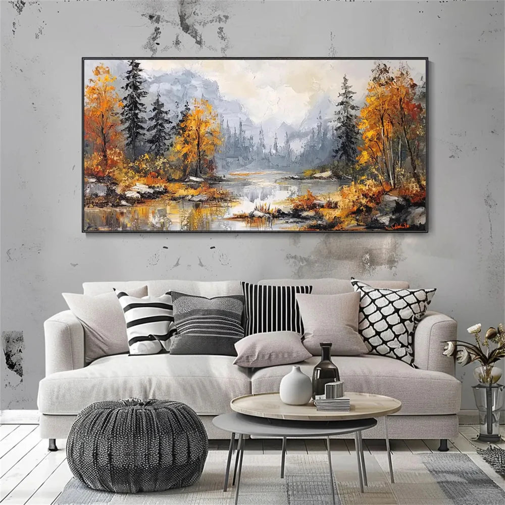 Colorful  Tree Textured Painting Canvas #TP018