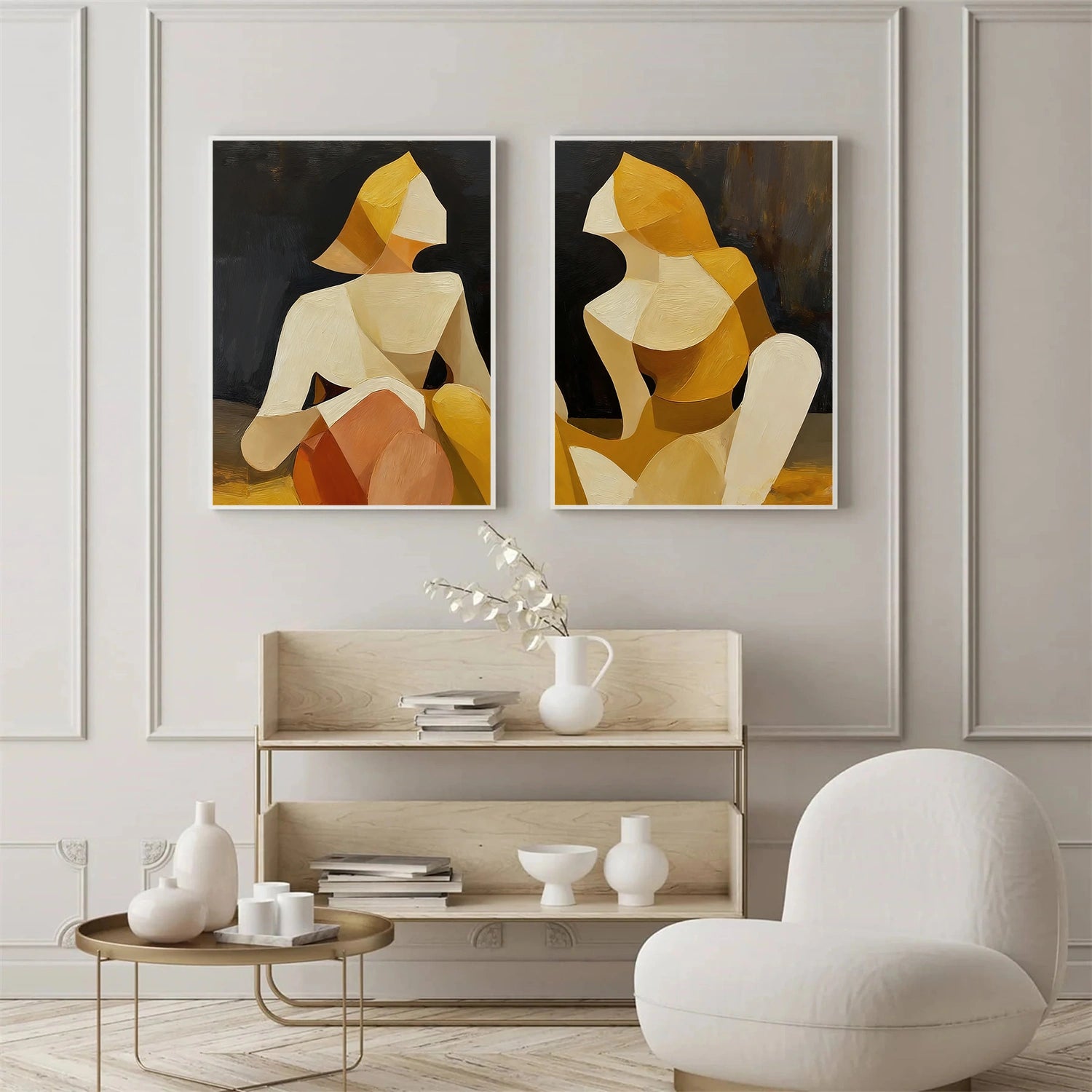 Abstract People Canvas Art Set of 2 #AE063