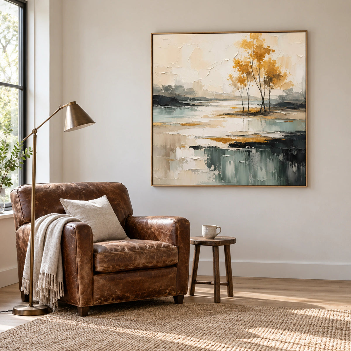 Ocean And Sky Abstract Textured Wall Art #OS232