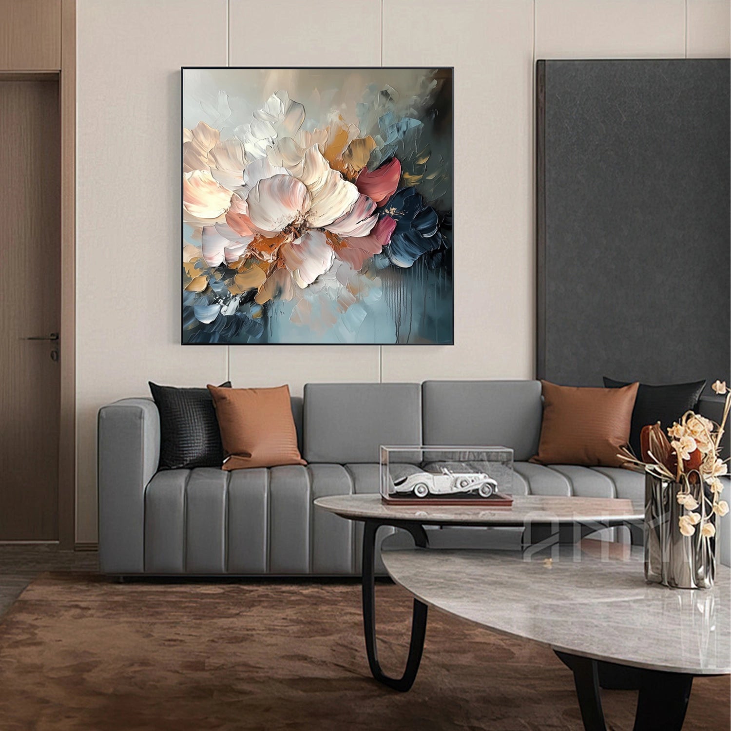 Flower Abstract Textured Wall Art #FP190