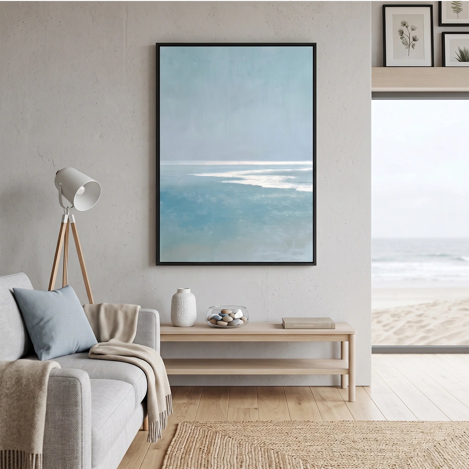 Blue Ocean And Sky Abstract Wall Art #OS166