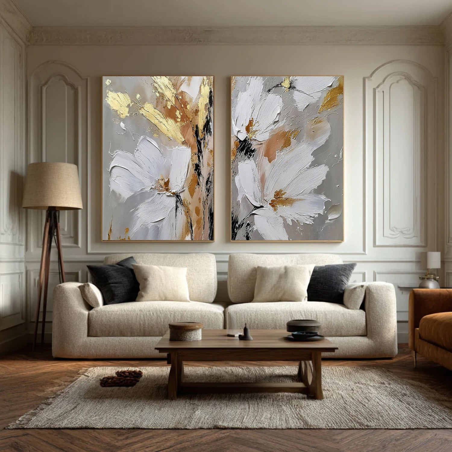 Flower Abstract Textured Wall Art Set of 2 #FP171