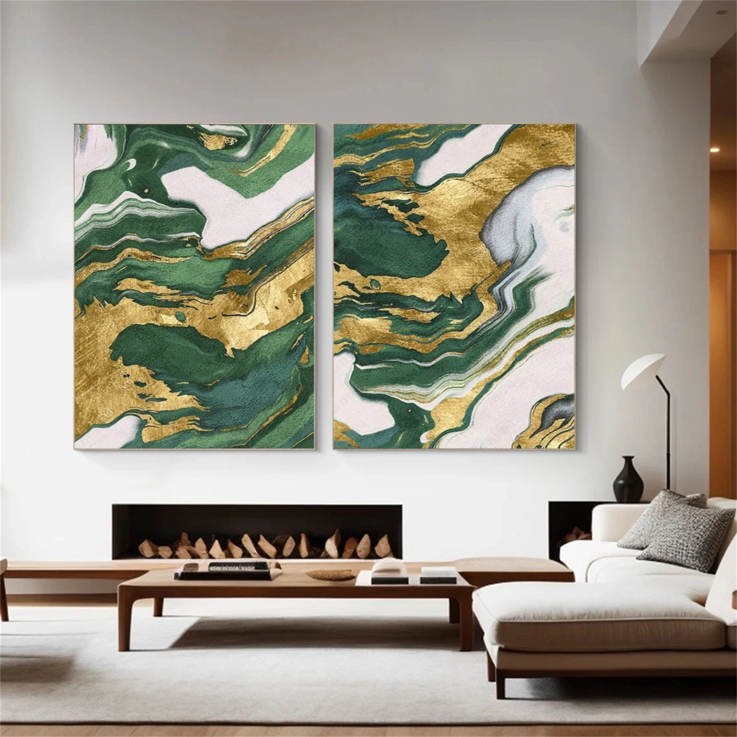 Abstract Canvas Wall Art Set of 2 #AP303