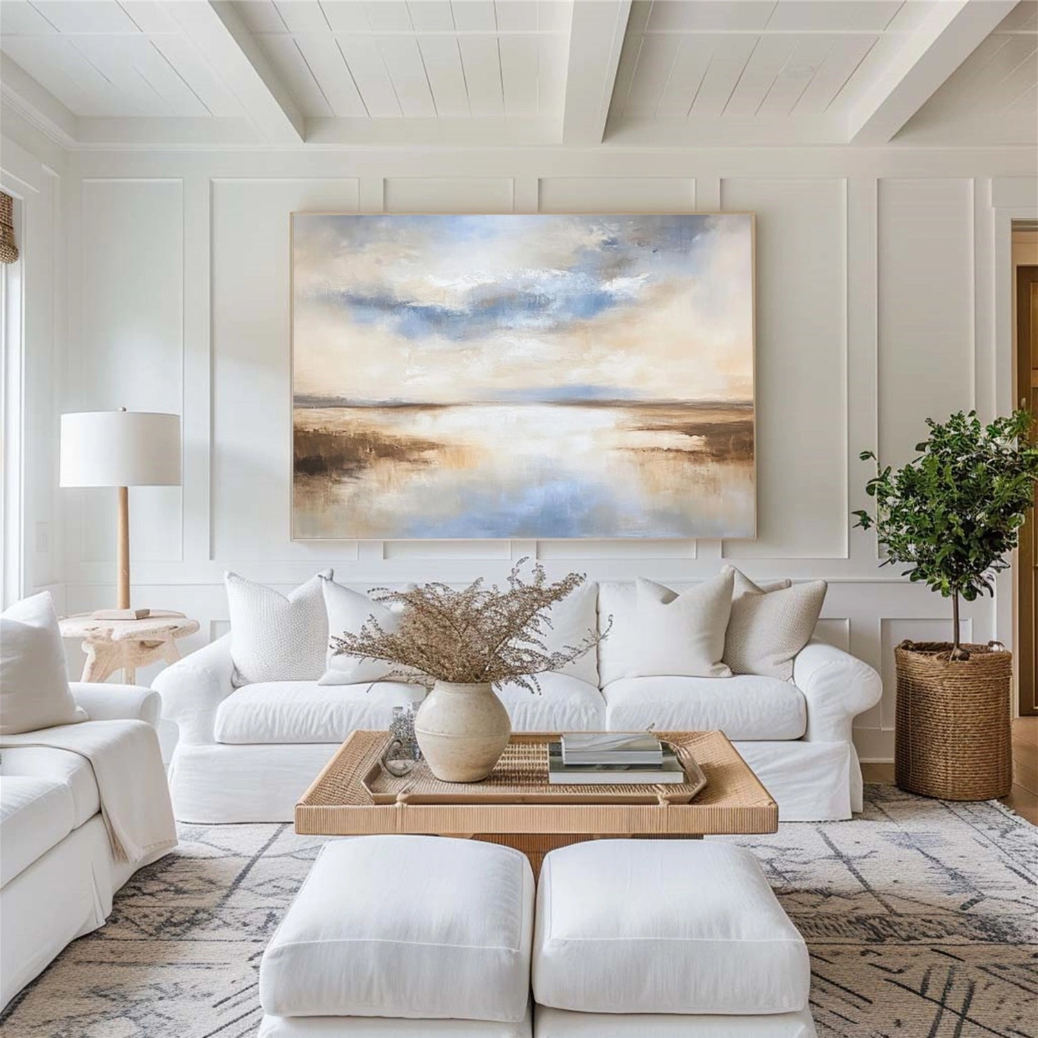 Ocean And Sky Abstract Wall Art #OS144