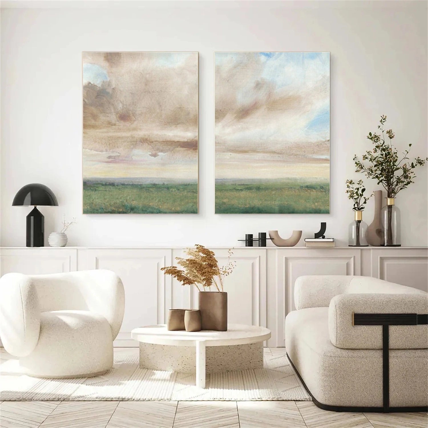 Ocean And Sky Abstract Wall Art Set of 2 #OS130