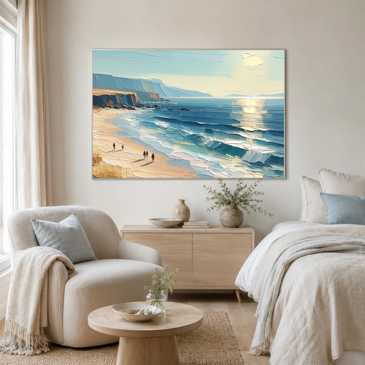 Ocean And Sky Abstract Textured Wall Art #OS227