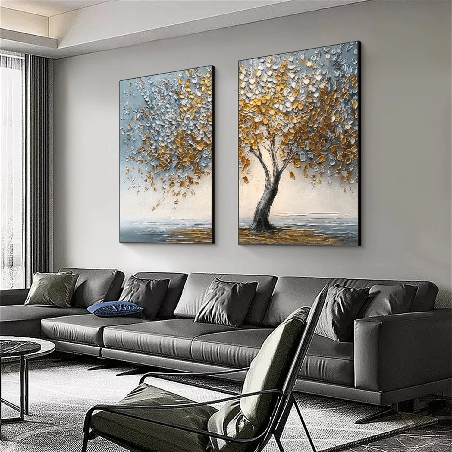 Tree Abstract Textured Wall Art Set of 2 #TP066