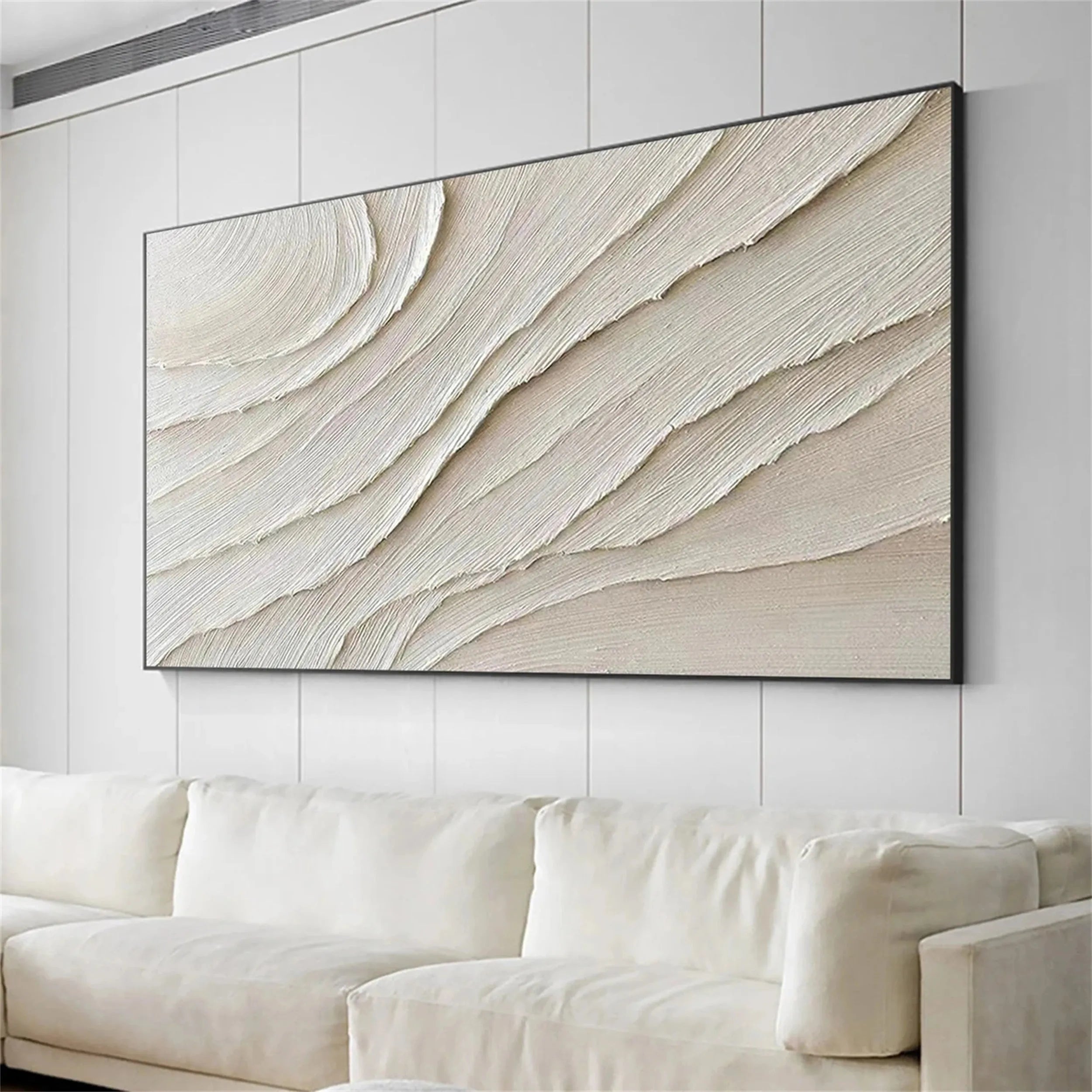 White Minimalist Textured Canvas #MT057