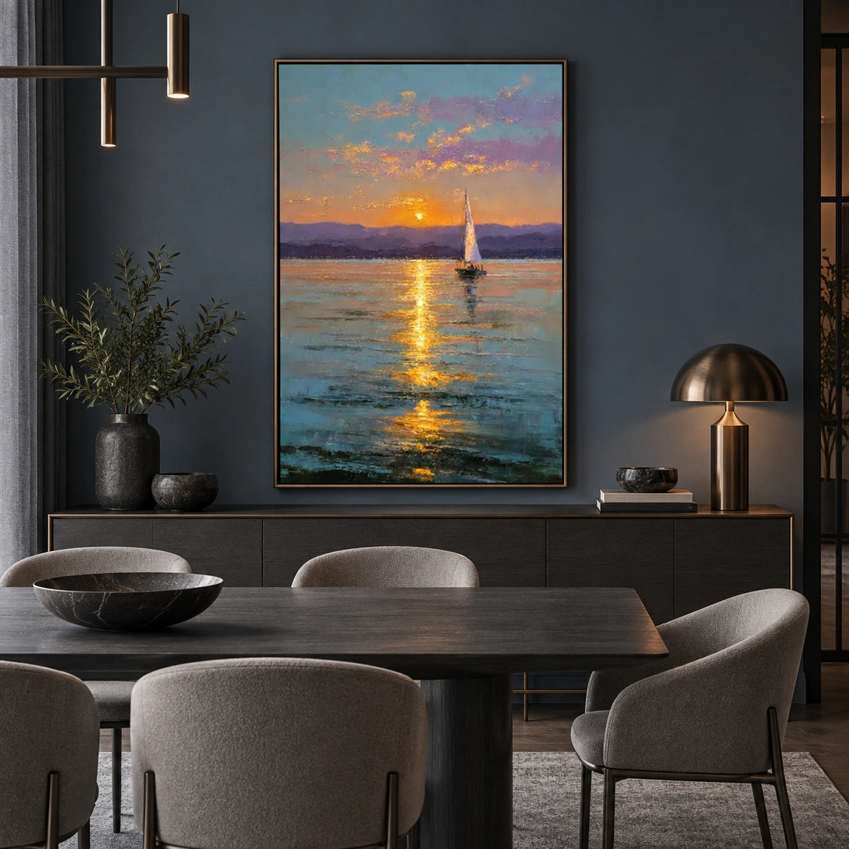 Ocean And Sky Abstract Textured Wall Art #OS213