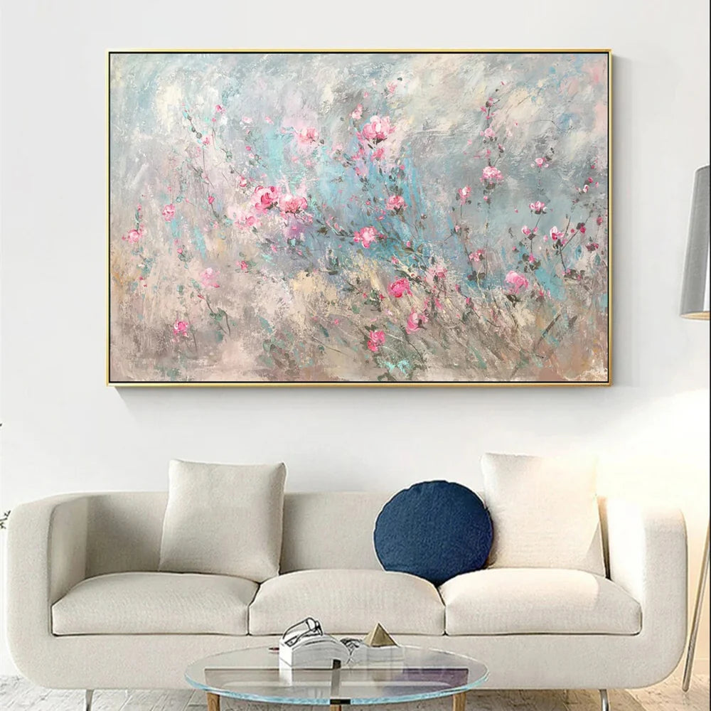 Colorful Flower Textured Painting Canvas #FP058