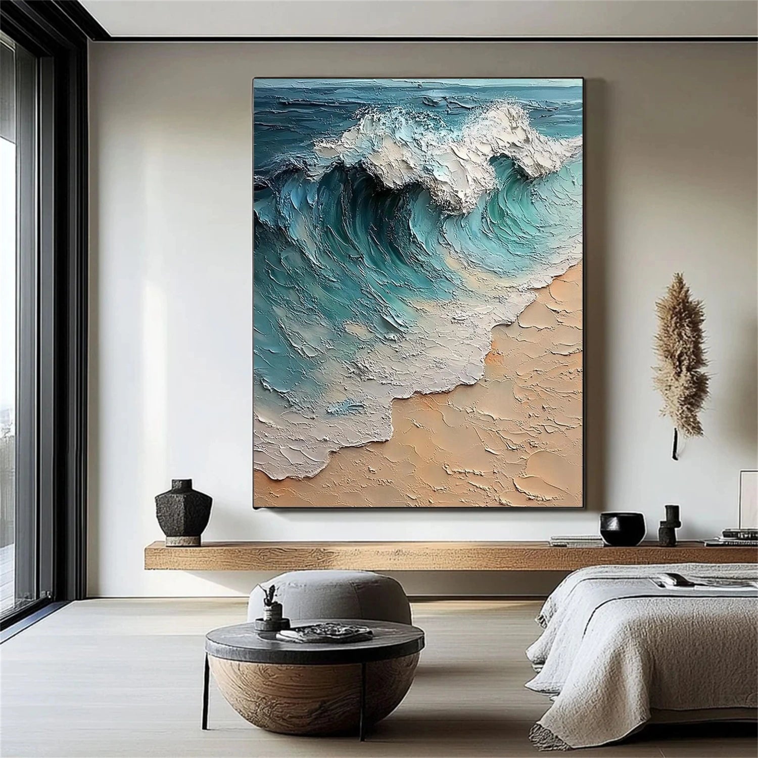 Ocean And Sky Abstract Textured Wall Art #OS108