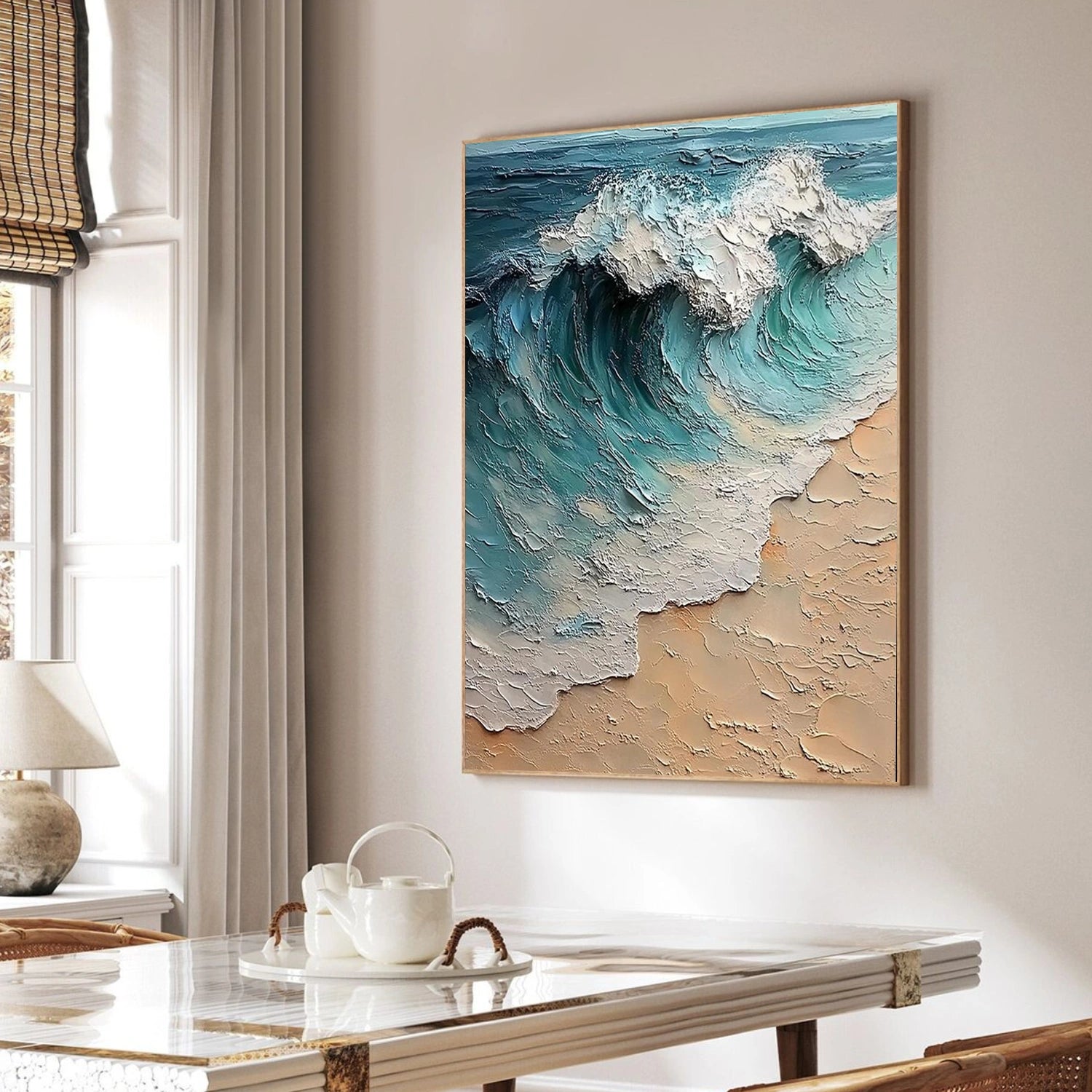 Ocean And Sky Abstract Textured Wall Art #OS108