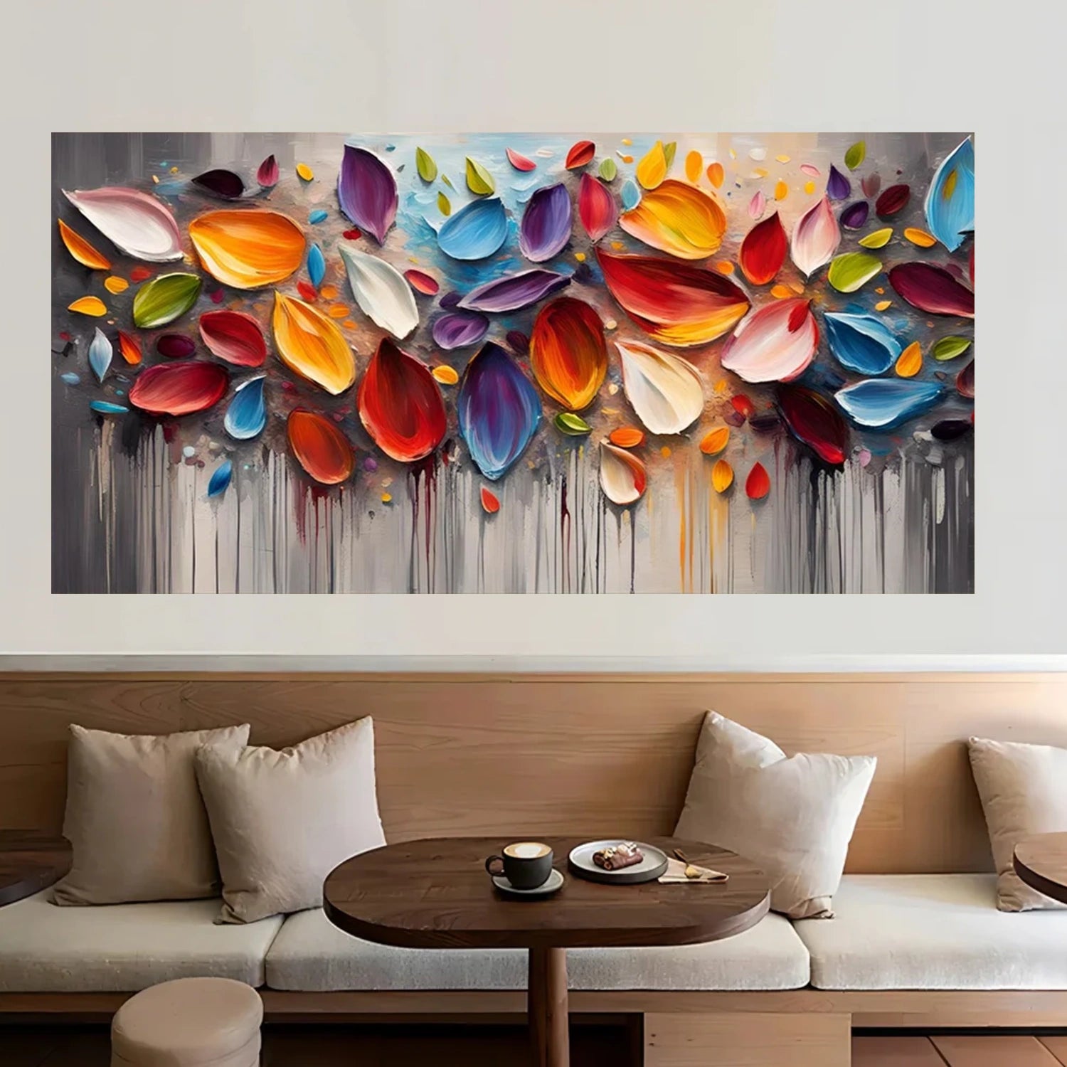 Colorful Flower Abstract Textured Wall Art #FP145