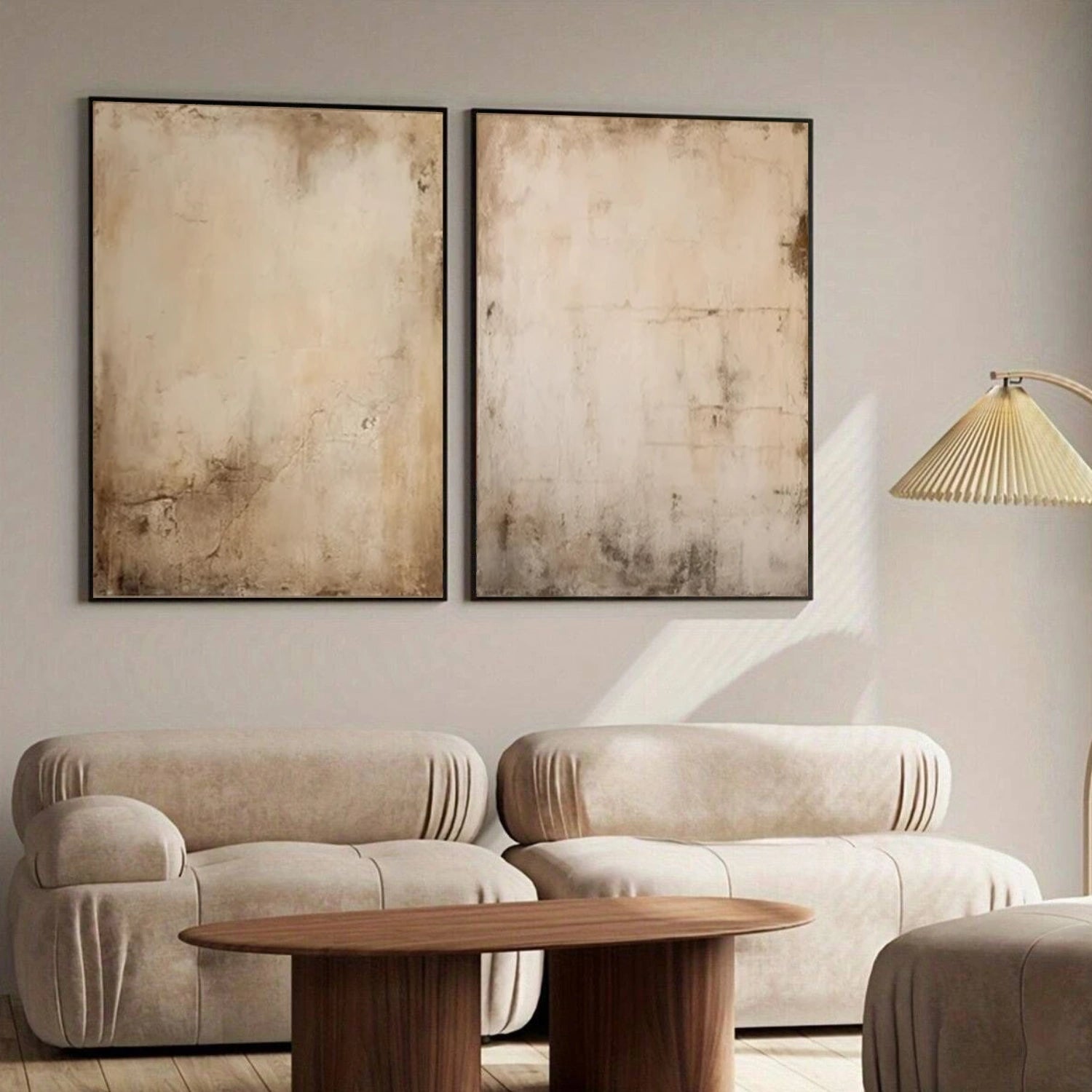 Beige and Brown Wabi Sabi Canvas Art Set of 2 #WS095