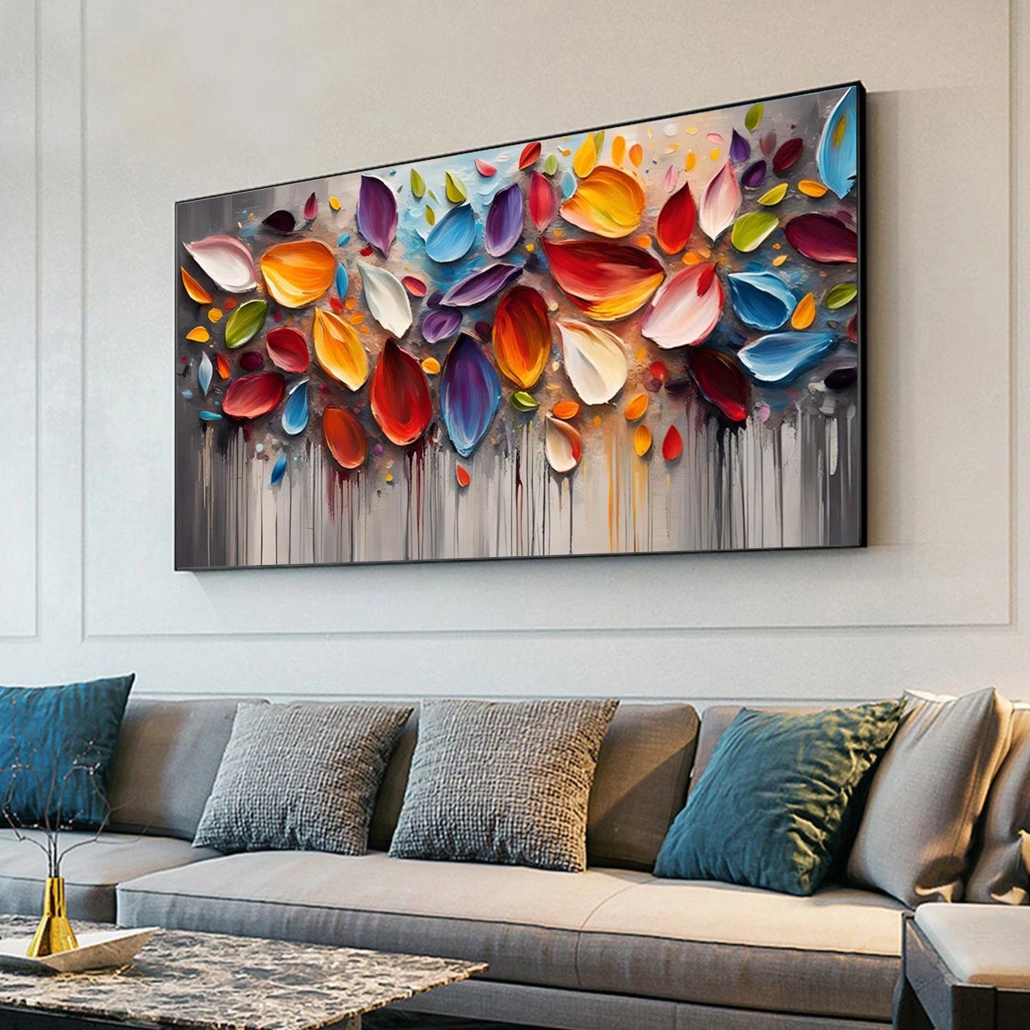 Colorful Flower Abstract Textured Wall Art #FP145
