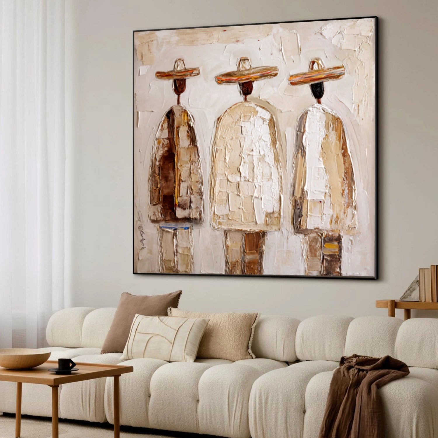 Abstract Portrait Textured Canvas Art #AE128